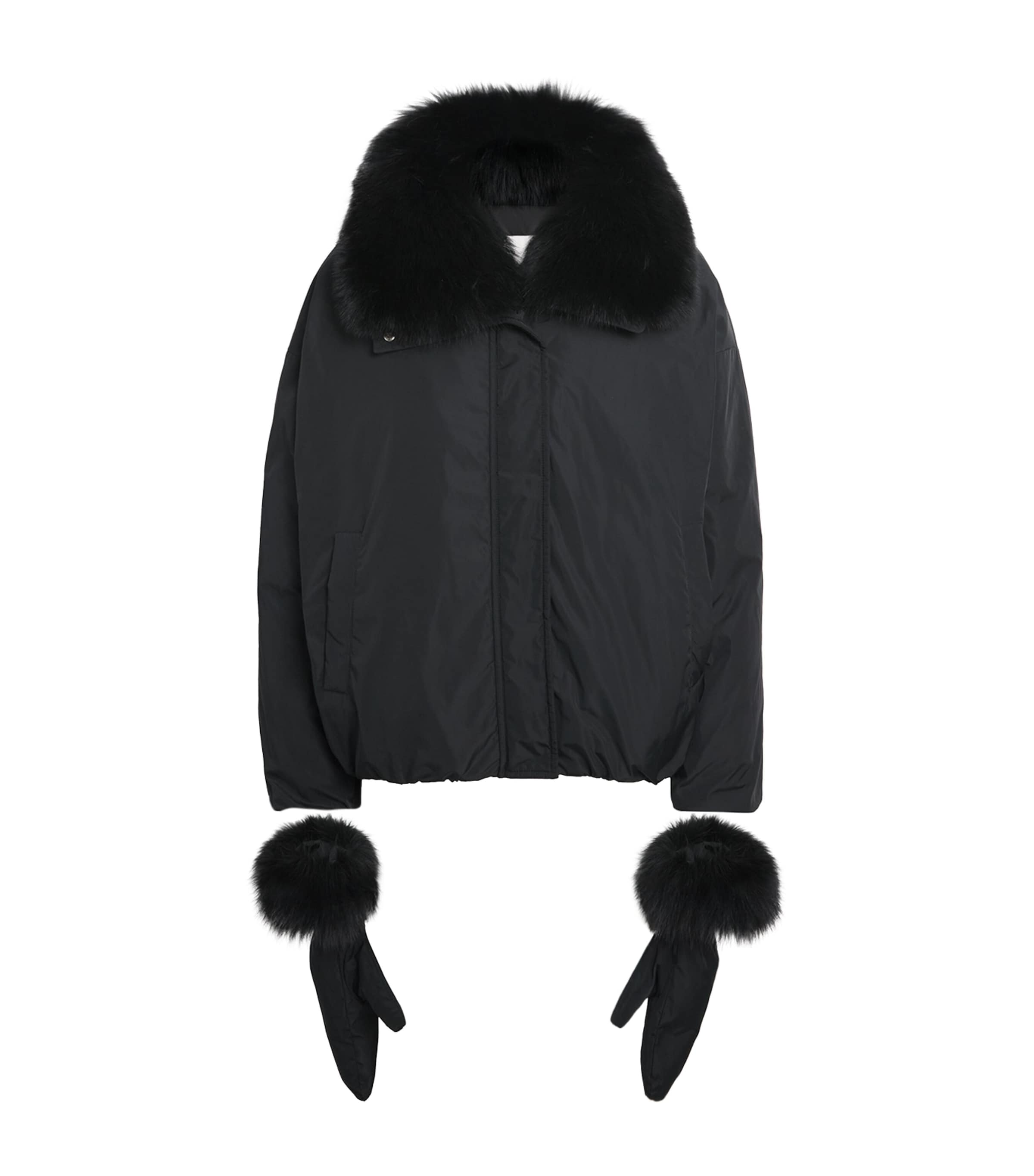 Down-Fox Fur Technical Padded Jacket