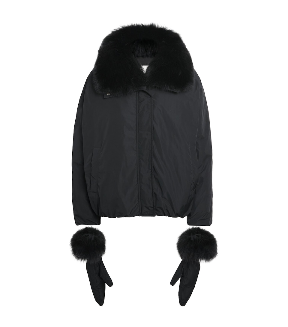 Down-Fox Fur Technical Padded Jacket