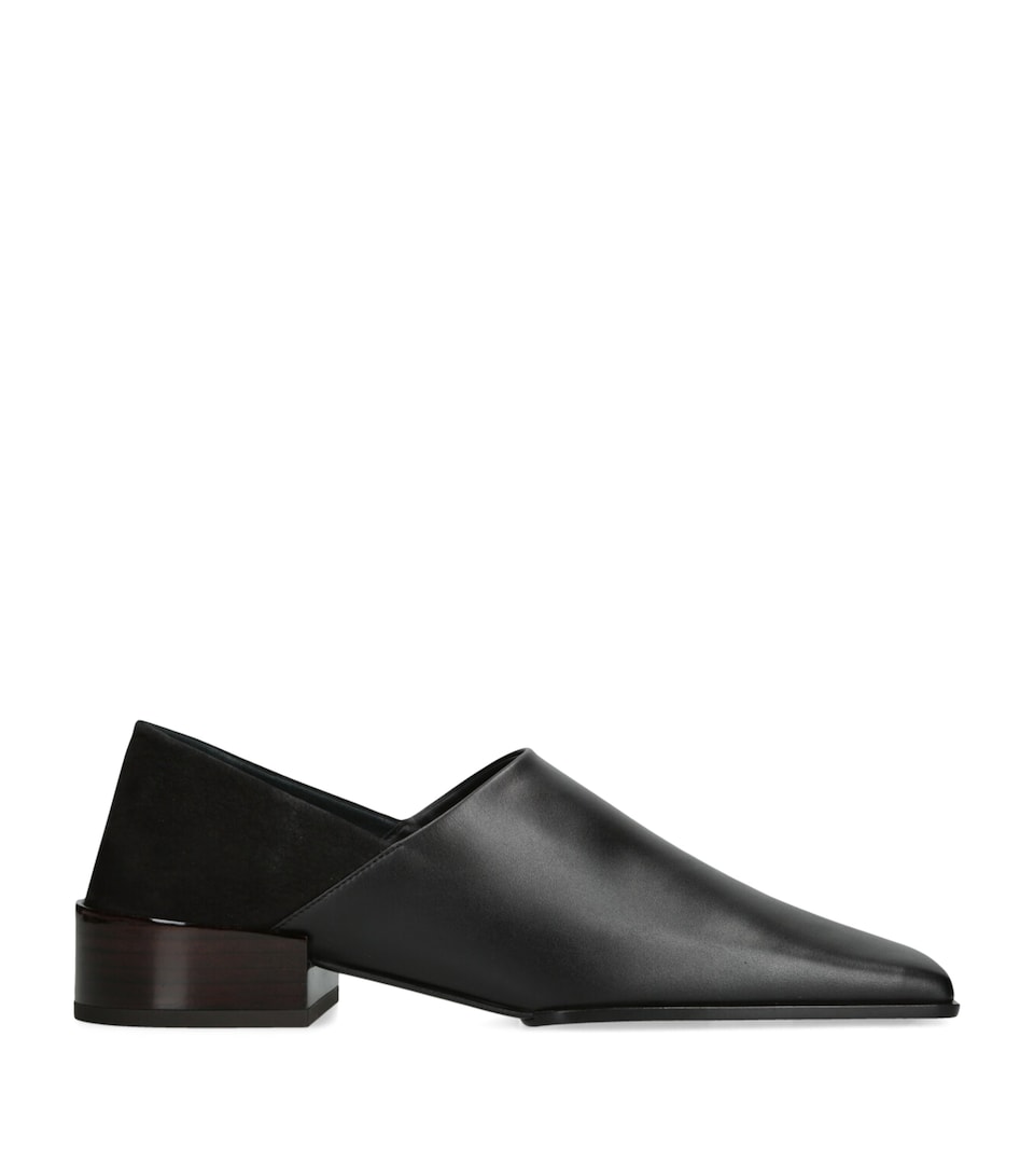Leather Square-Toe Loafers 20