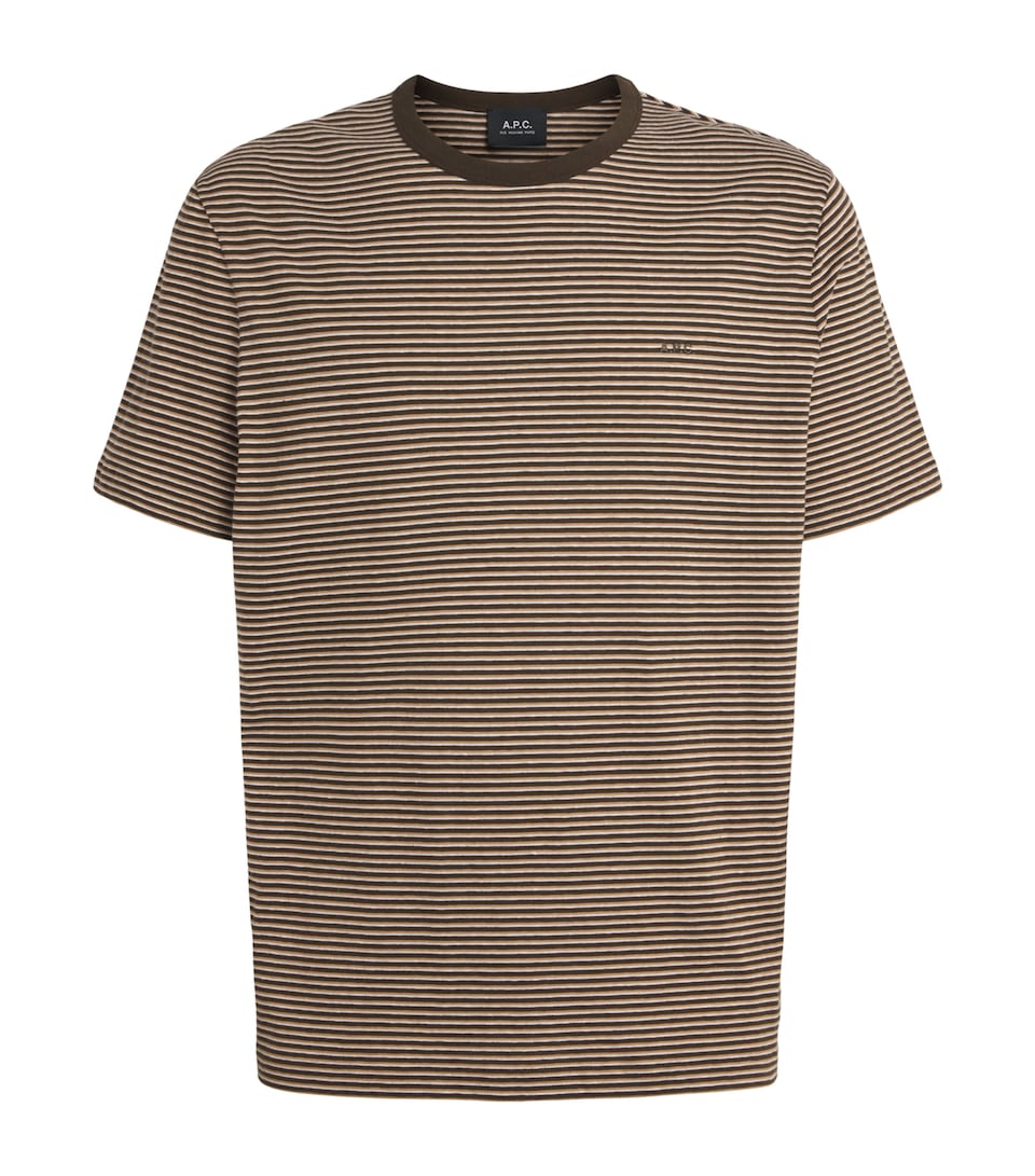 A.P.C. Mens Organic Cotton Josh T-Shirt Caa Brown