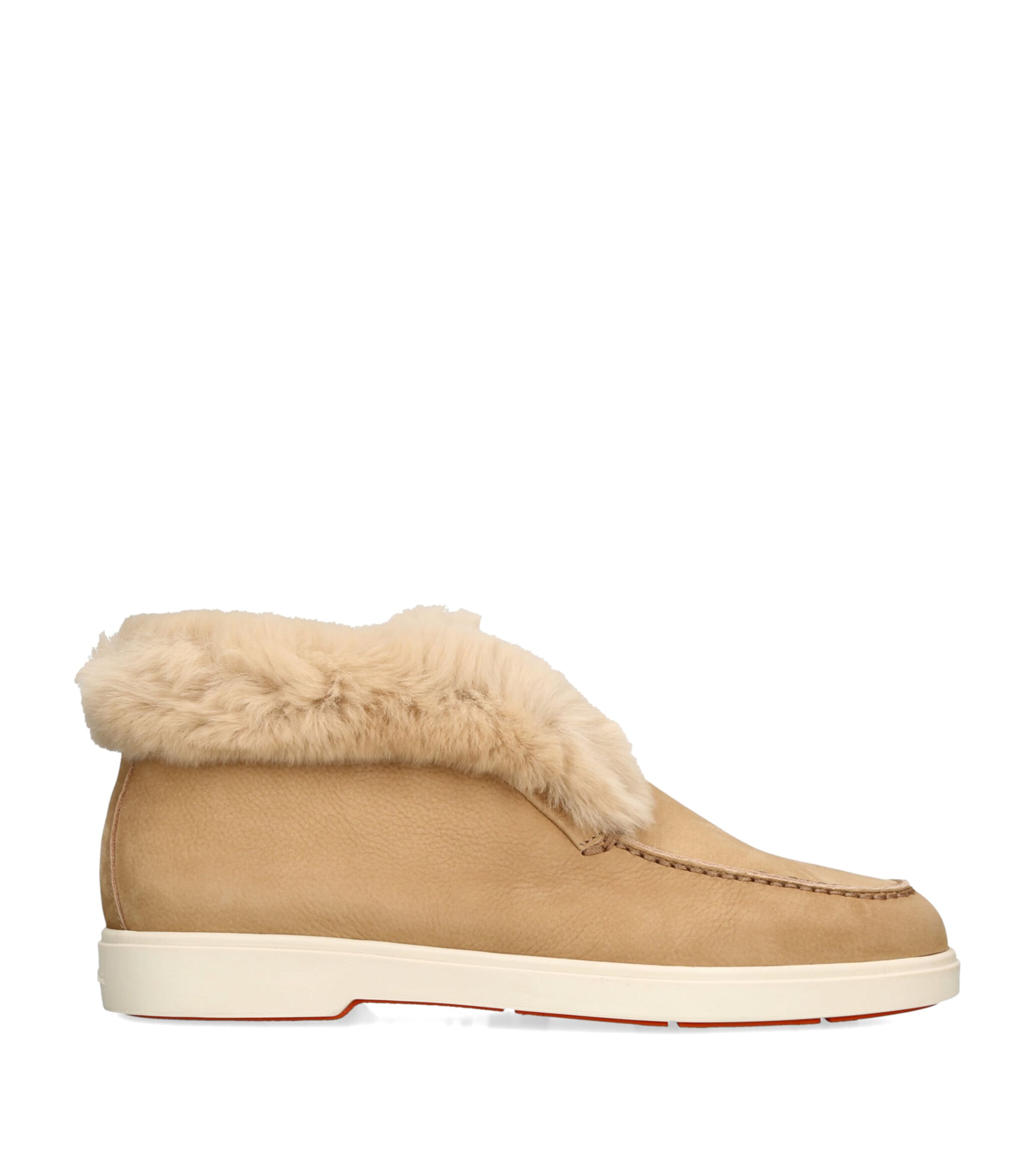 Santoni Suede Hadeel Ankle Boots Tan Comb