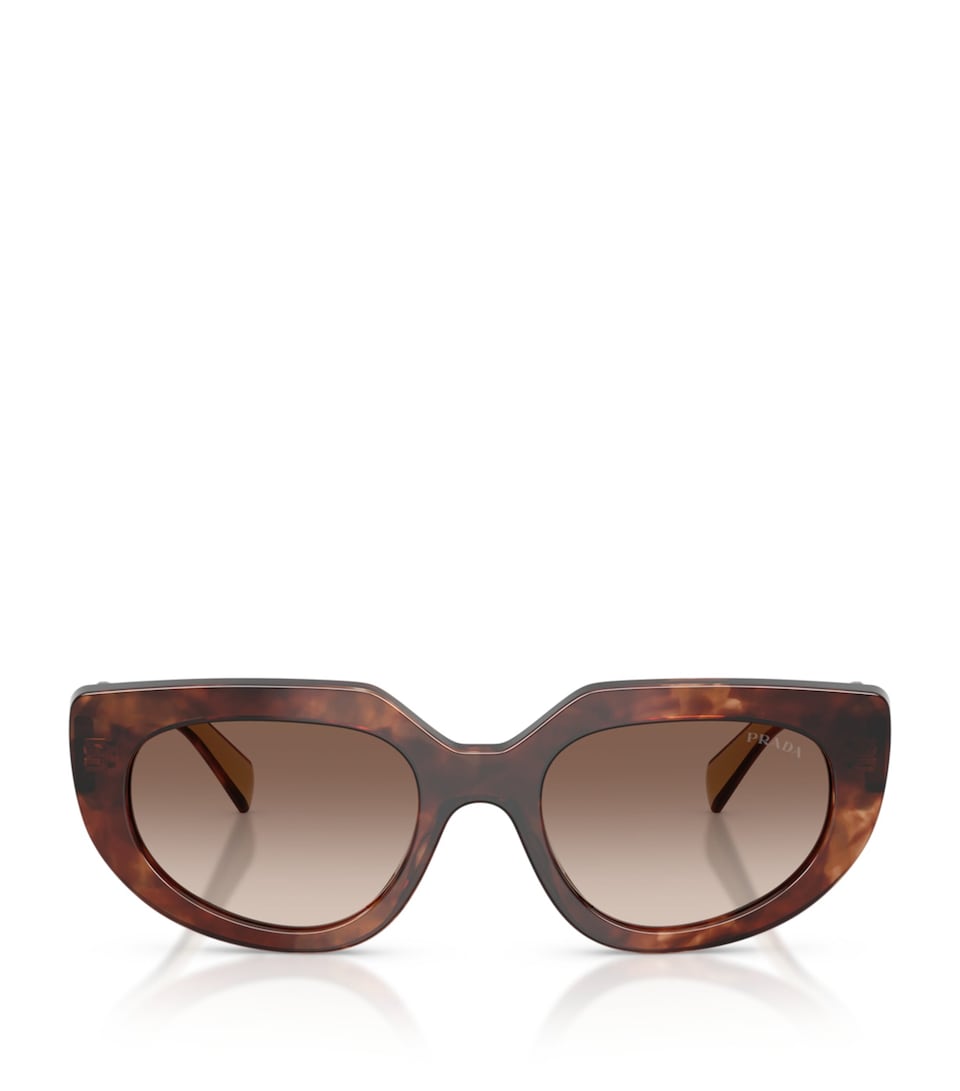 Prada PR D02S Oval Sunglasses Brown