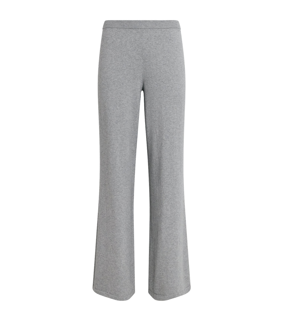ÉTERNE Womens Cashmere-Cotton Wide-Leg Sweatpants Grey
