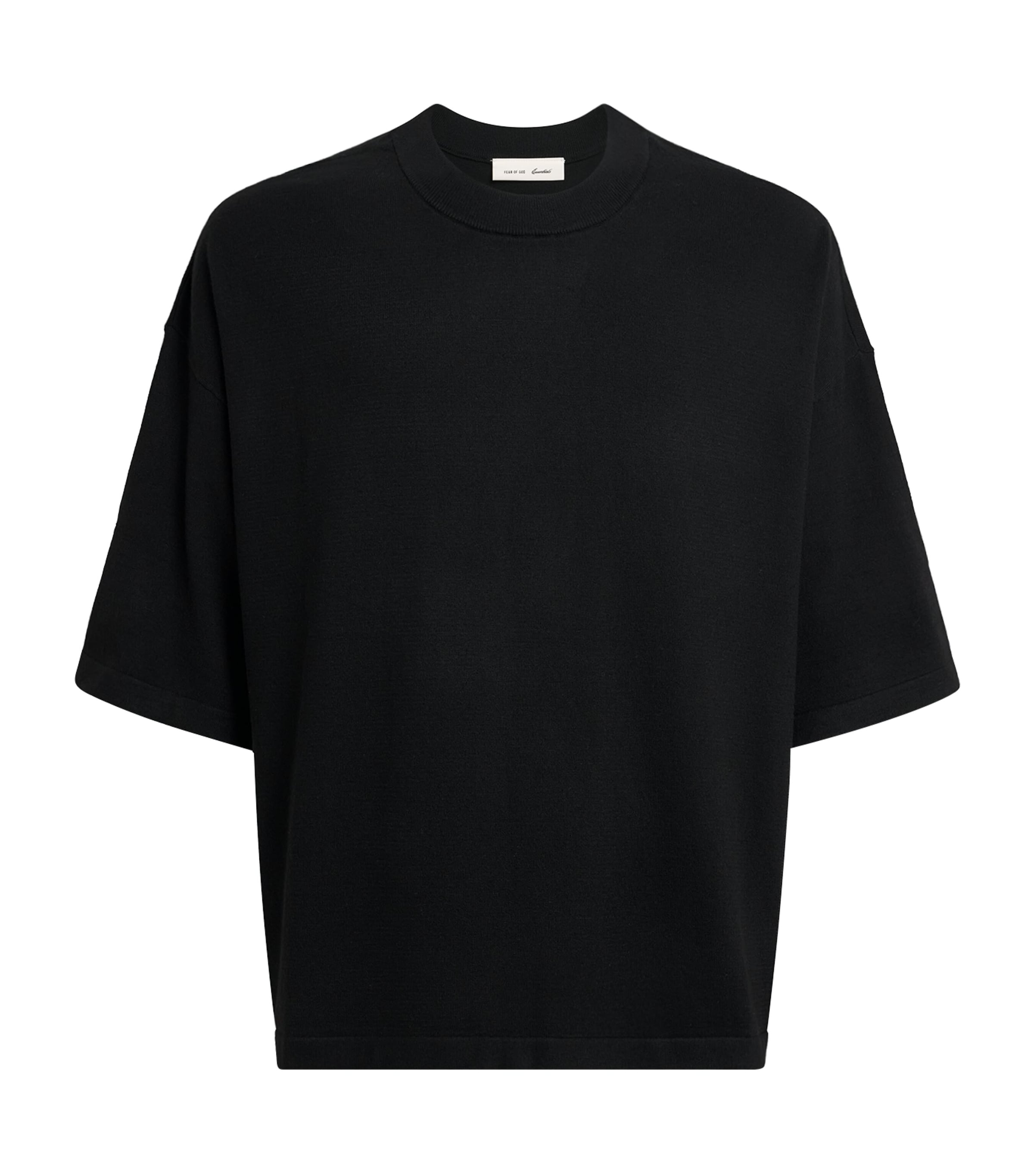 FEAR OF GOD ESSENTIALS Mens Soft Knit T-Shirt Vintage Black