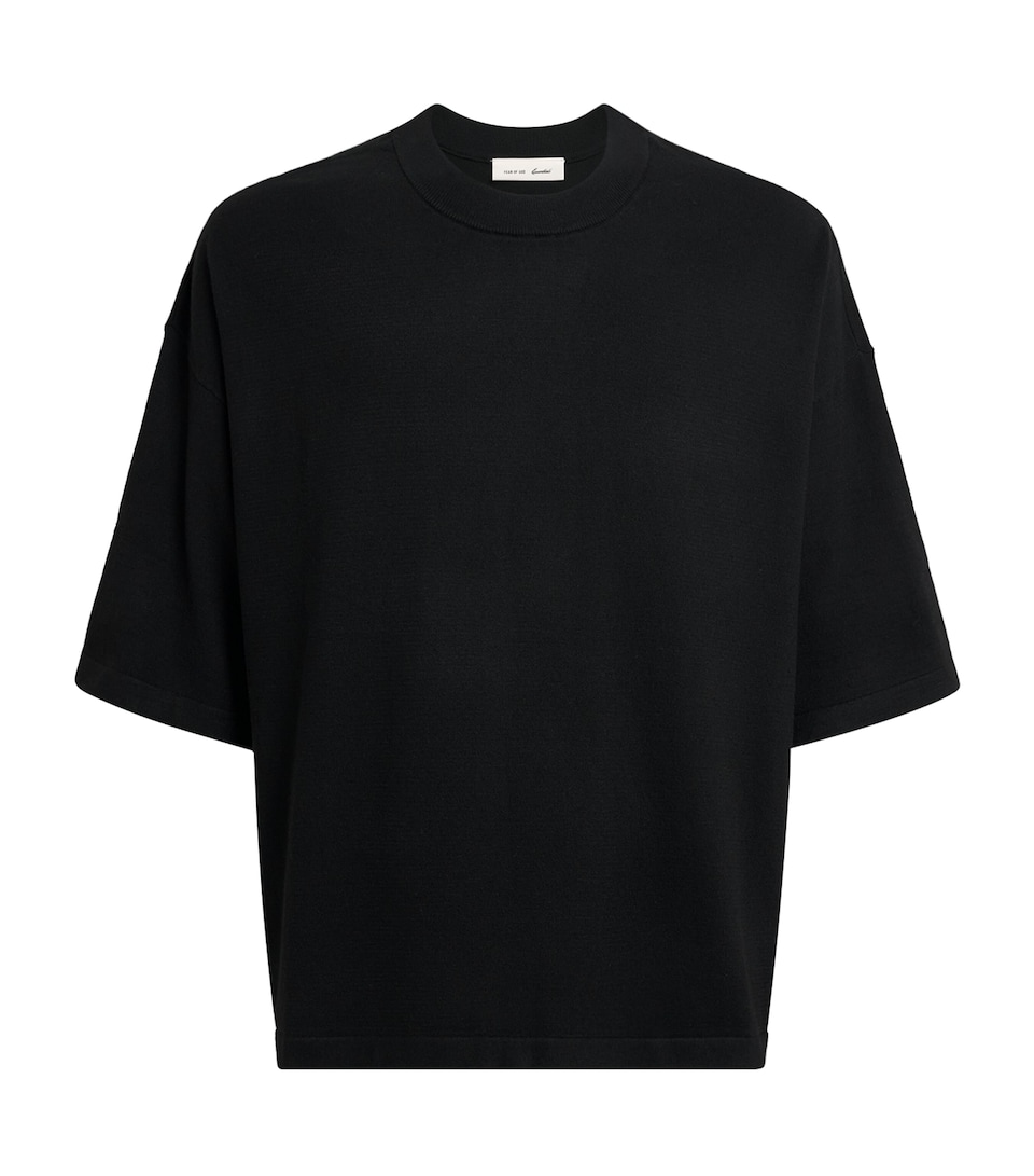 FEAR OF GOD ESSENTIALS Mens Soft Knit T-Shirt Vintage Black