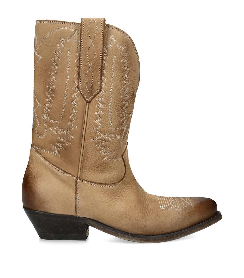 Golden Goose Leather Wish Star Low Boots Tan