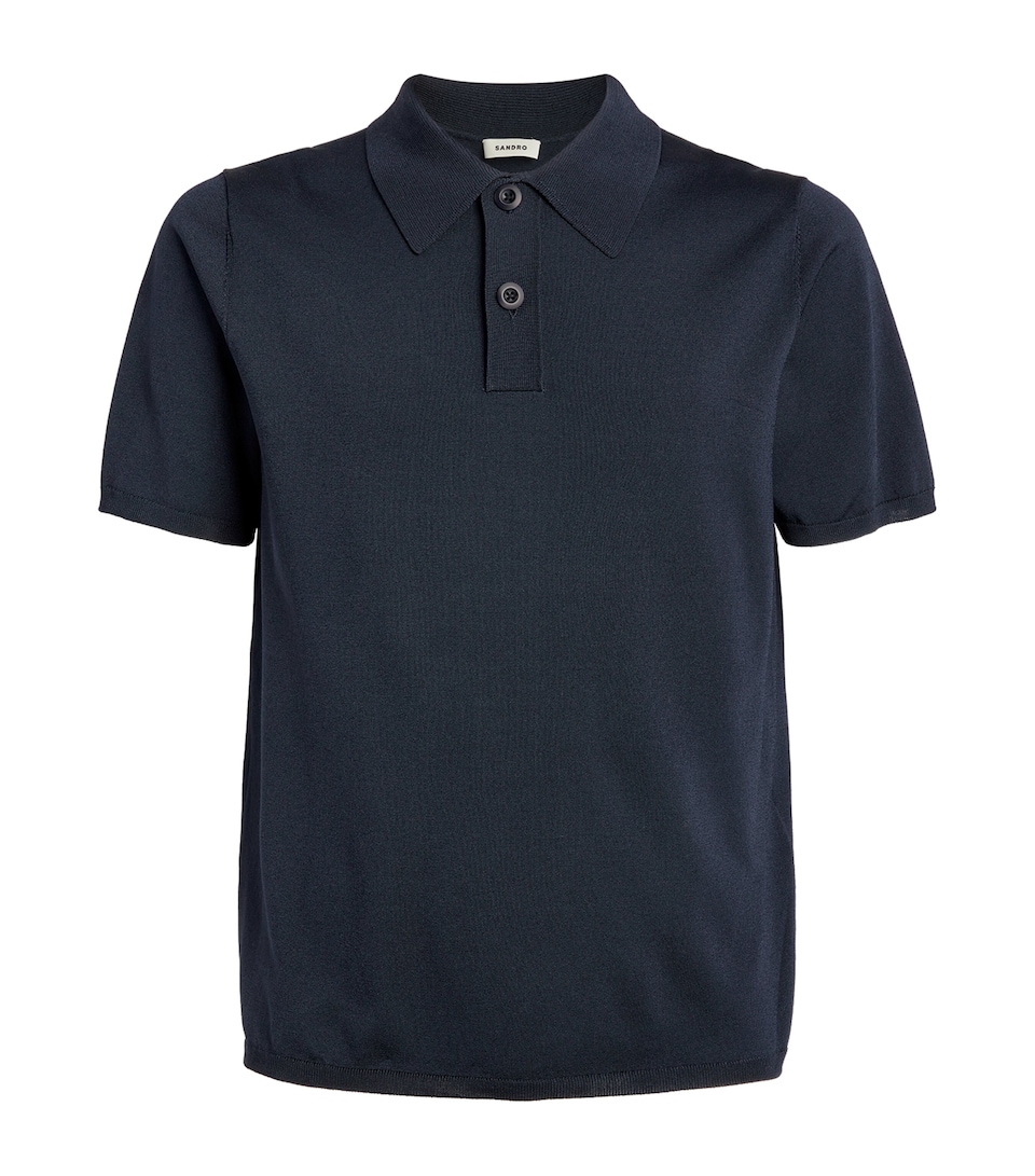 Sandro Paris Mens Polo Shirt Navy Blue