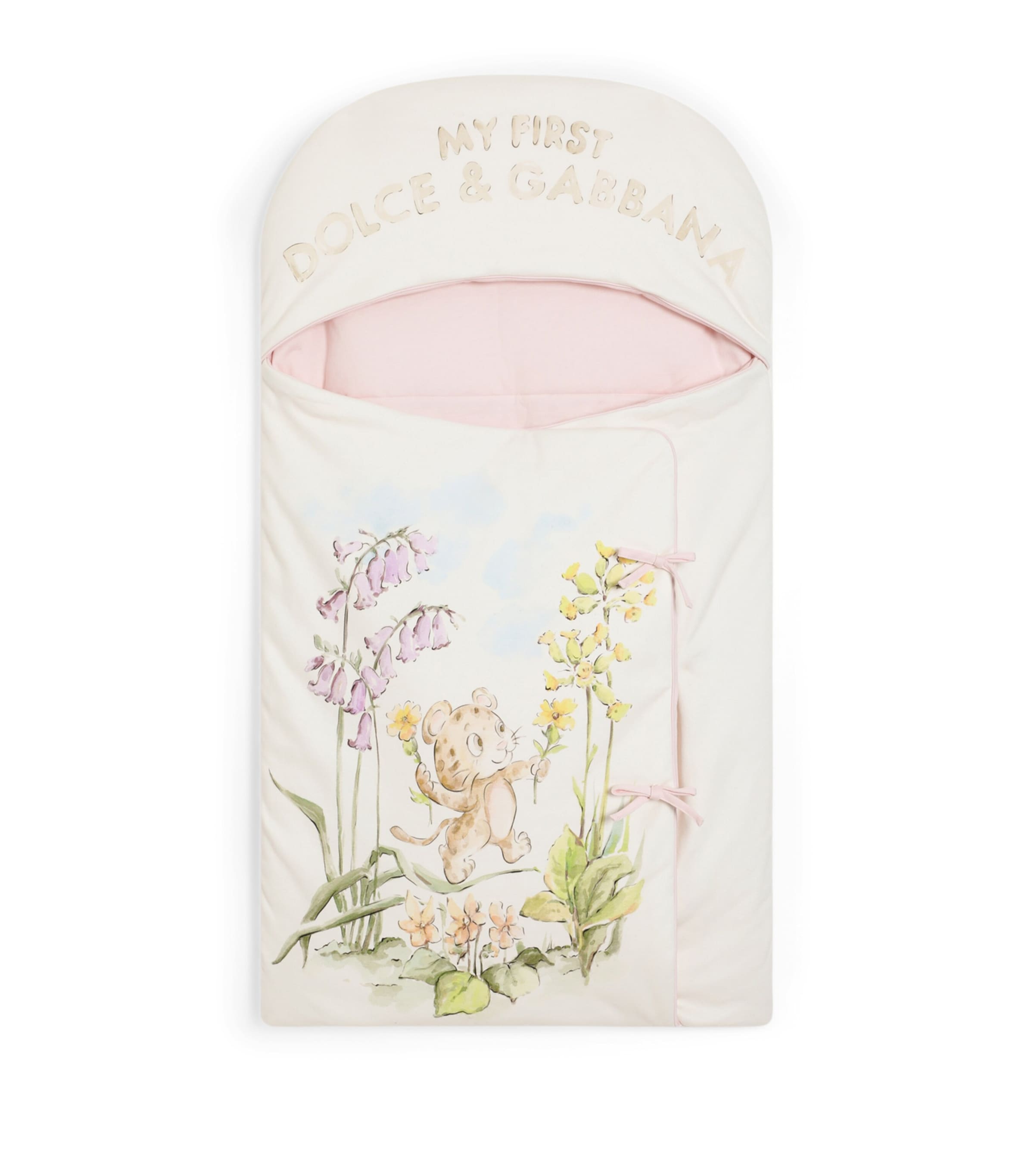 Dolce&Gabbana Kids Cotton Printed Sleeping Nest Natural Whit