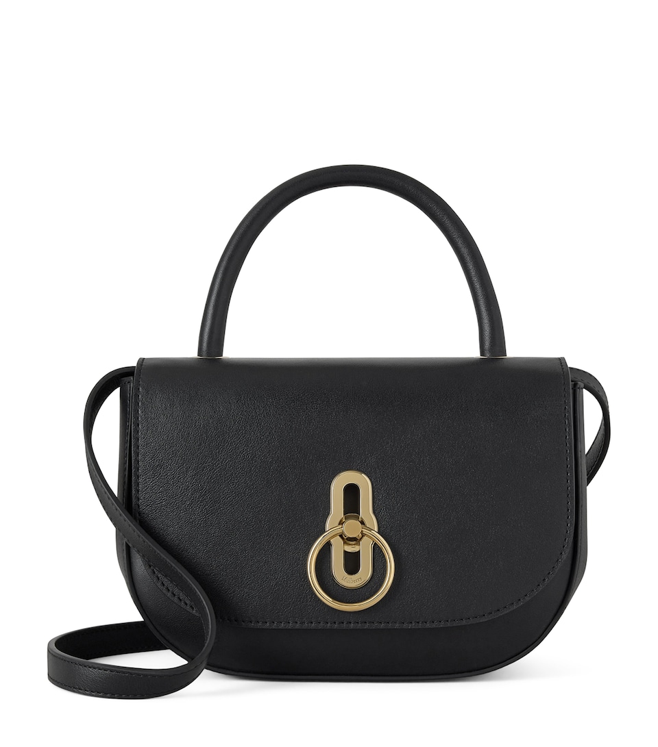 Mulberry Small Leather Amberley Top-Handle Bag Black