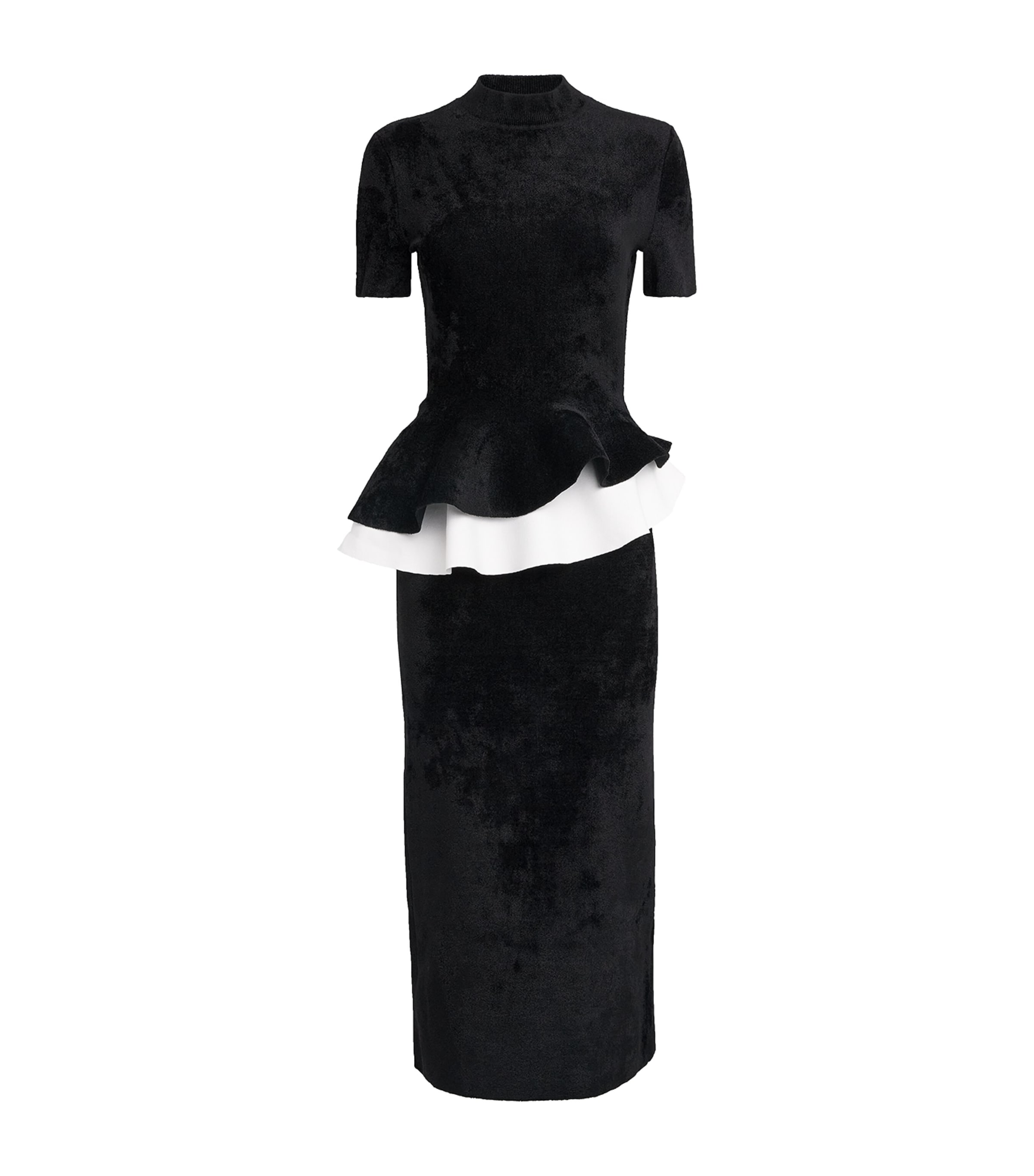 Roland Mouret Womens Asymmetric Peplum Midi Dress Black