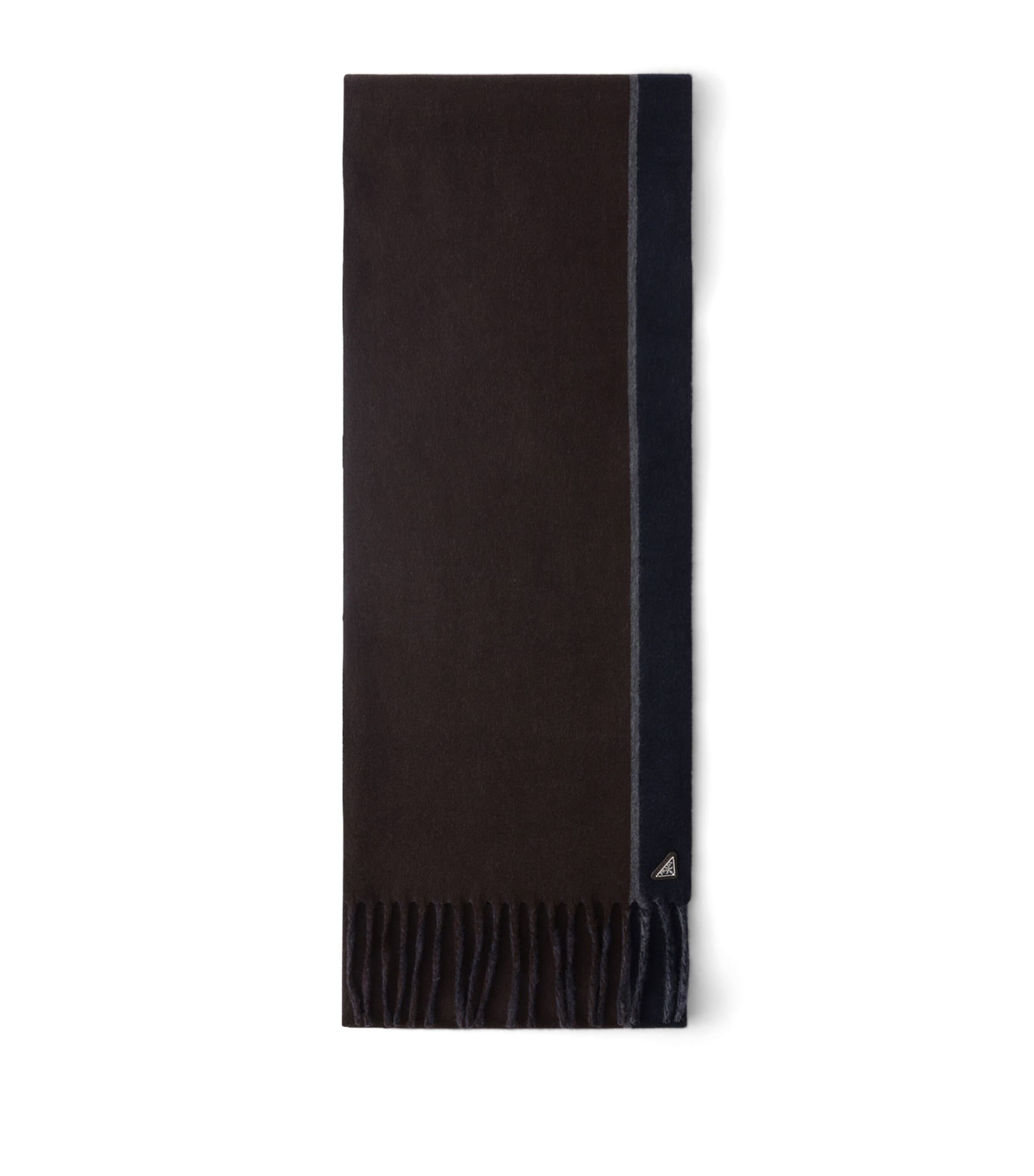Prada Mens Cashmere-Wool Logo Scarf Brown