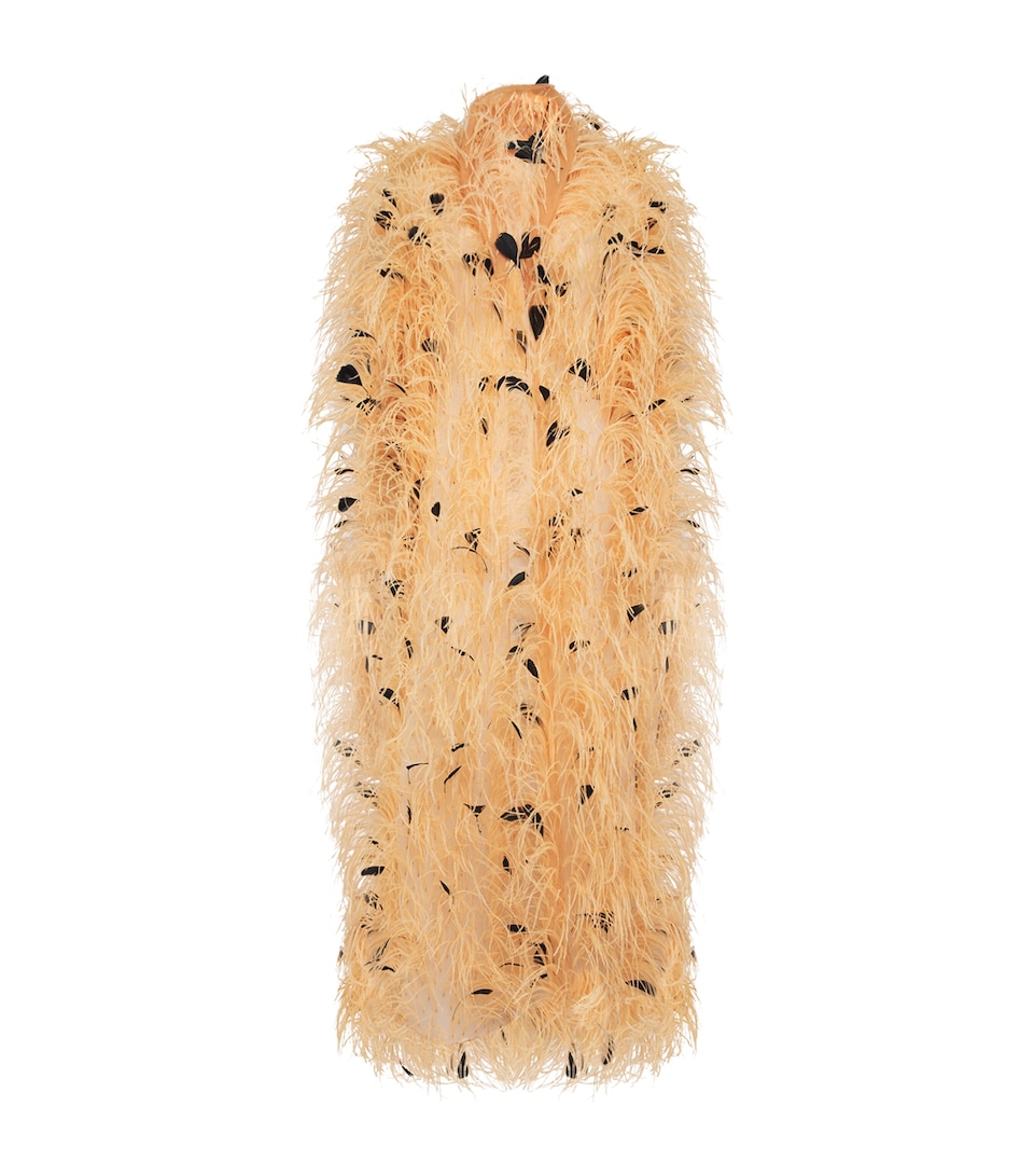 Embellished Feather Overcoat