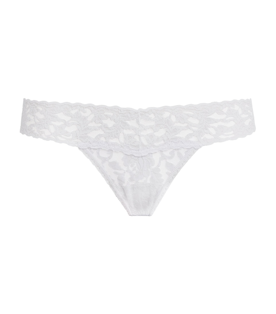 Hanky Panky Womens Lace Low-Rise Thong White