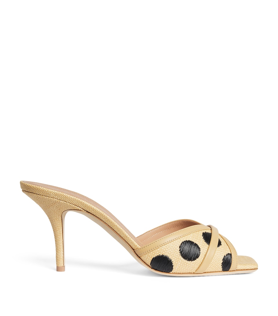 Malone Souliers Raffia-Leather Perla Mules 70 Beige