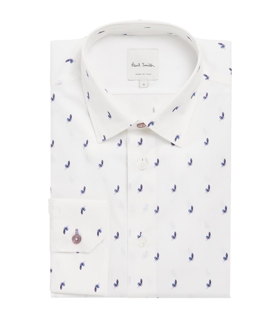 Butterfly Print Tailored-Fit Shirt
