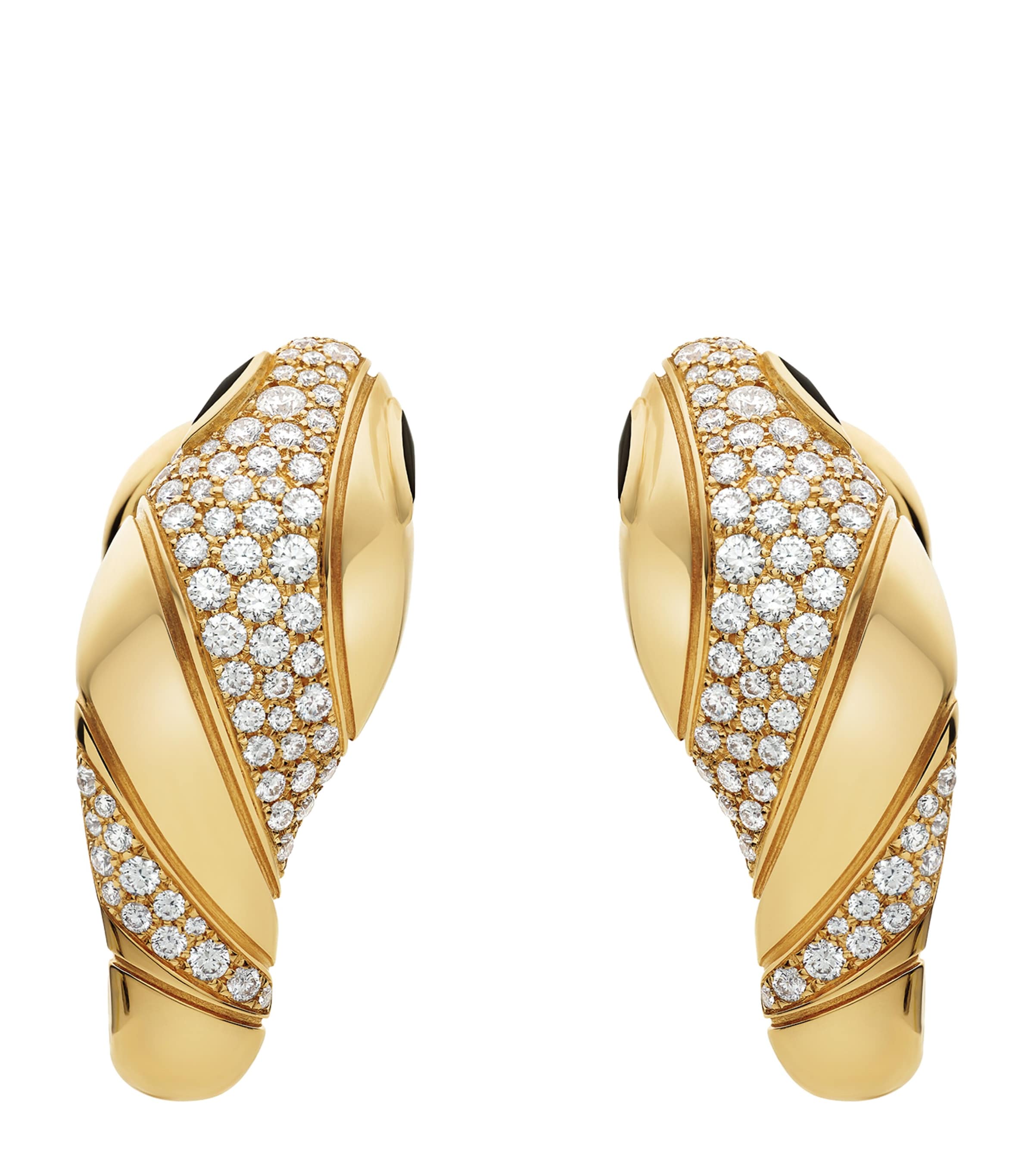 Bvlgari Yellow Gold and Diamond Serpenti Hoop Earrings Yellow Gold