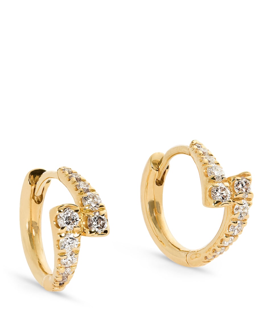 Yellow Gold and Diamond Lola Huggie Hoop Earrings