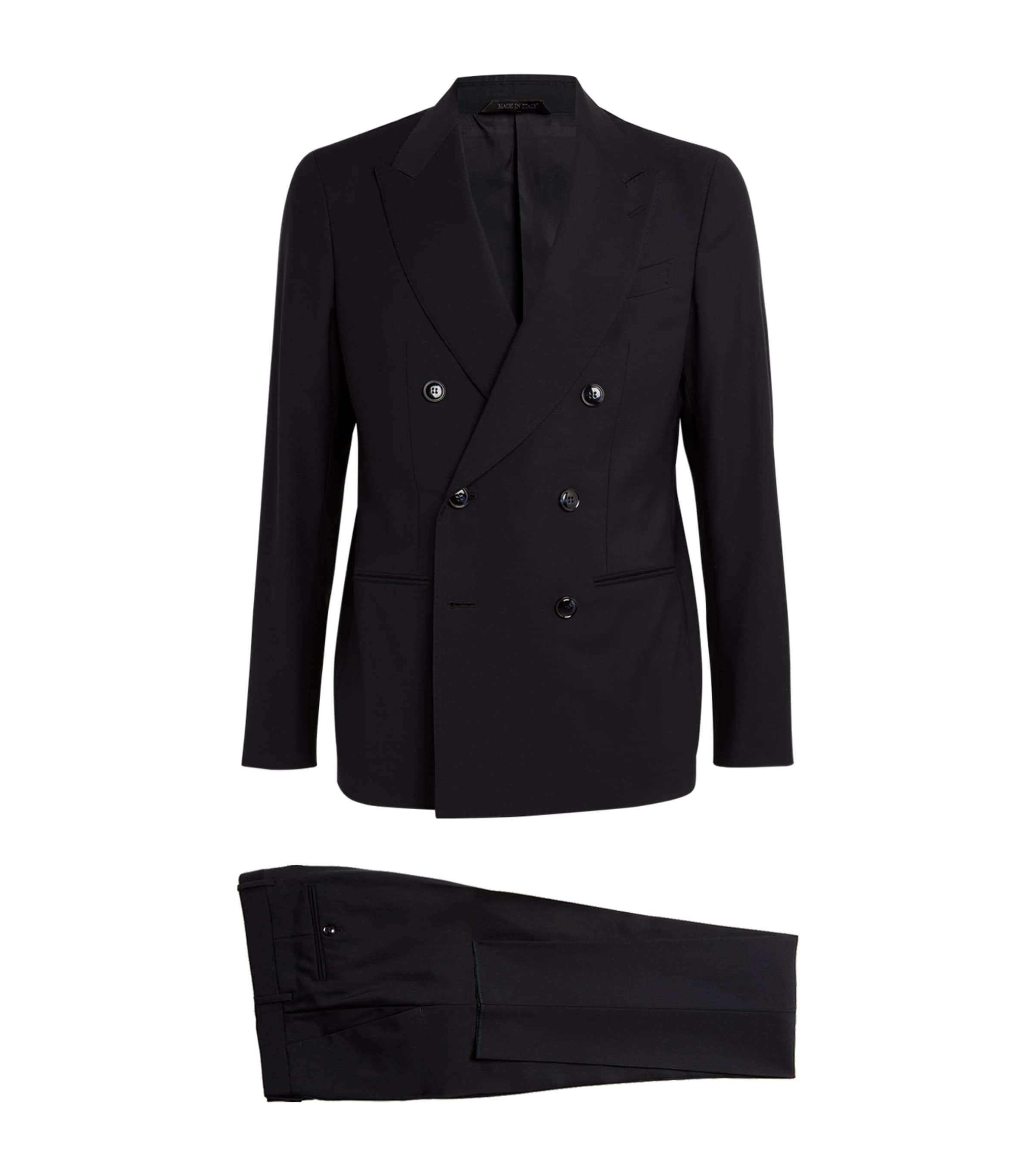 Wool Double-Breasted Two-Piece Suit