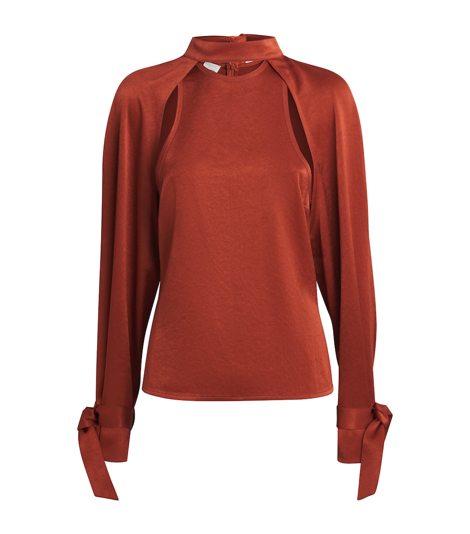 Nanushka Womens Satin Veta Blouse Rouge