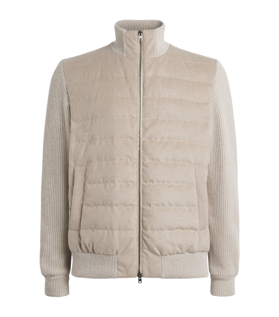 Herno Mens Quilted Hybrid Jacket Chantilly
