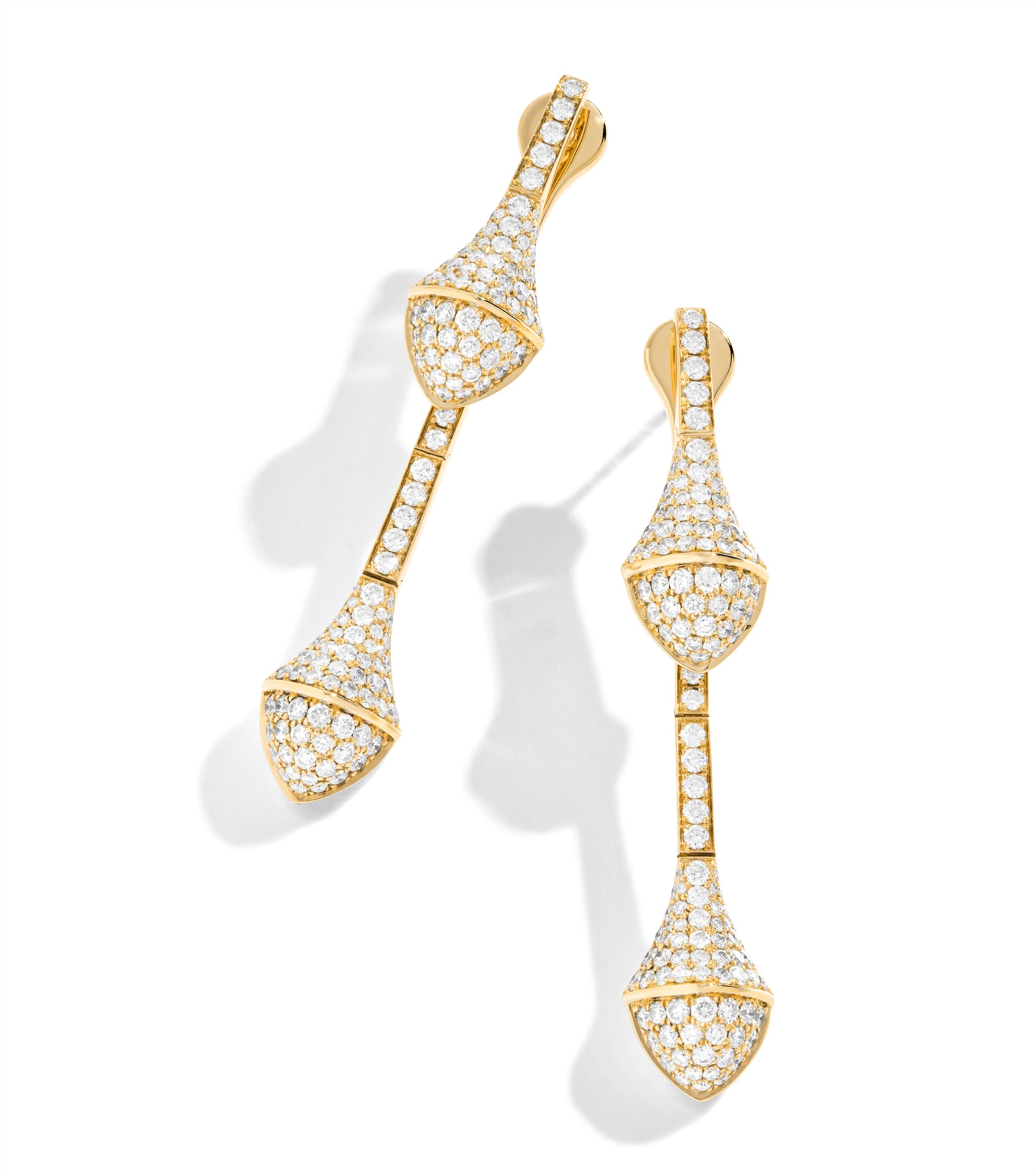 Yellow Gold and Diamond Cleo Drop Earrings