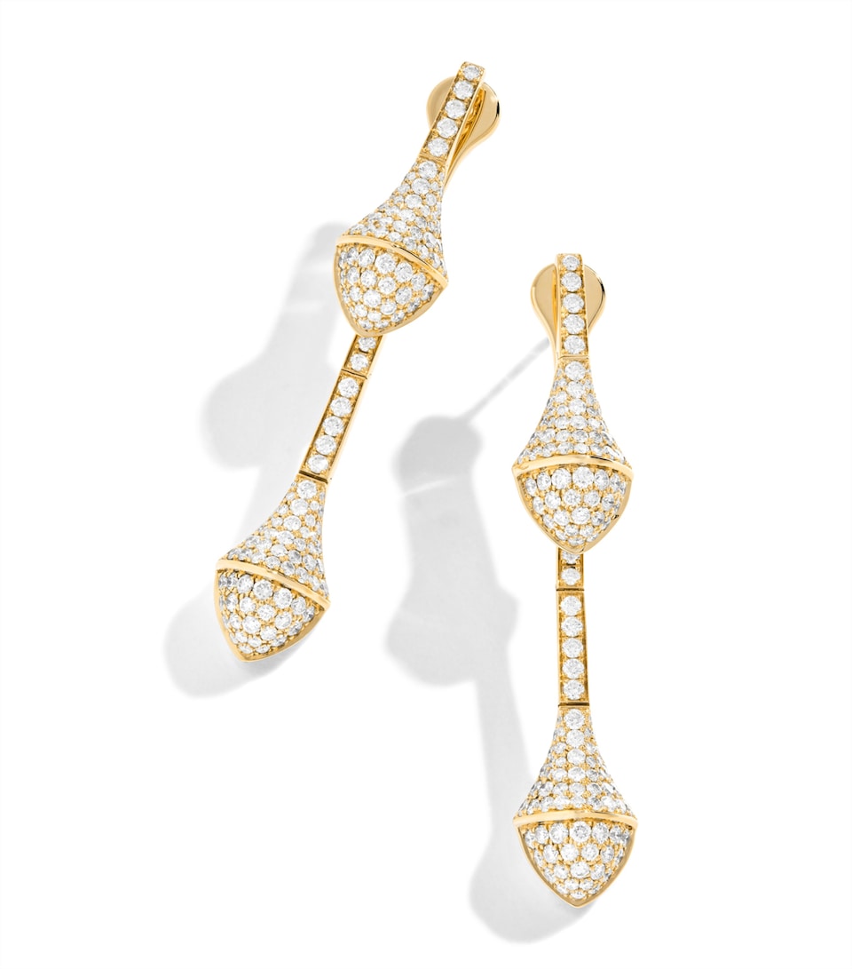 Yellow Gold and Diamond Cleo Drop Earrings