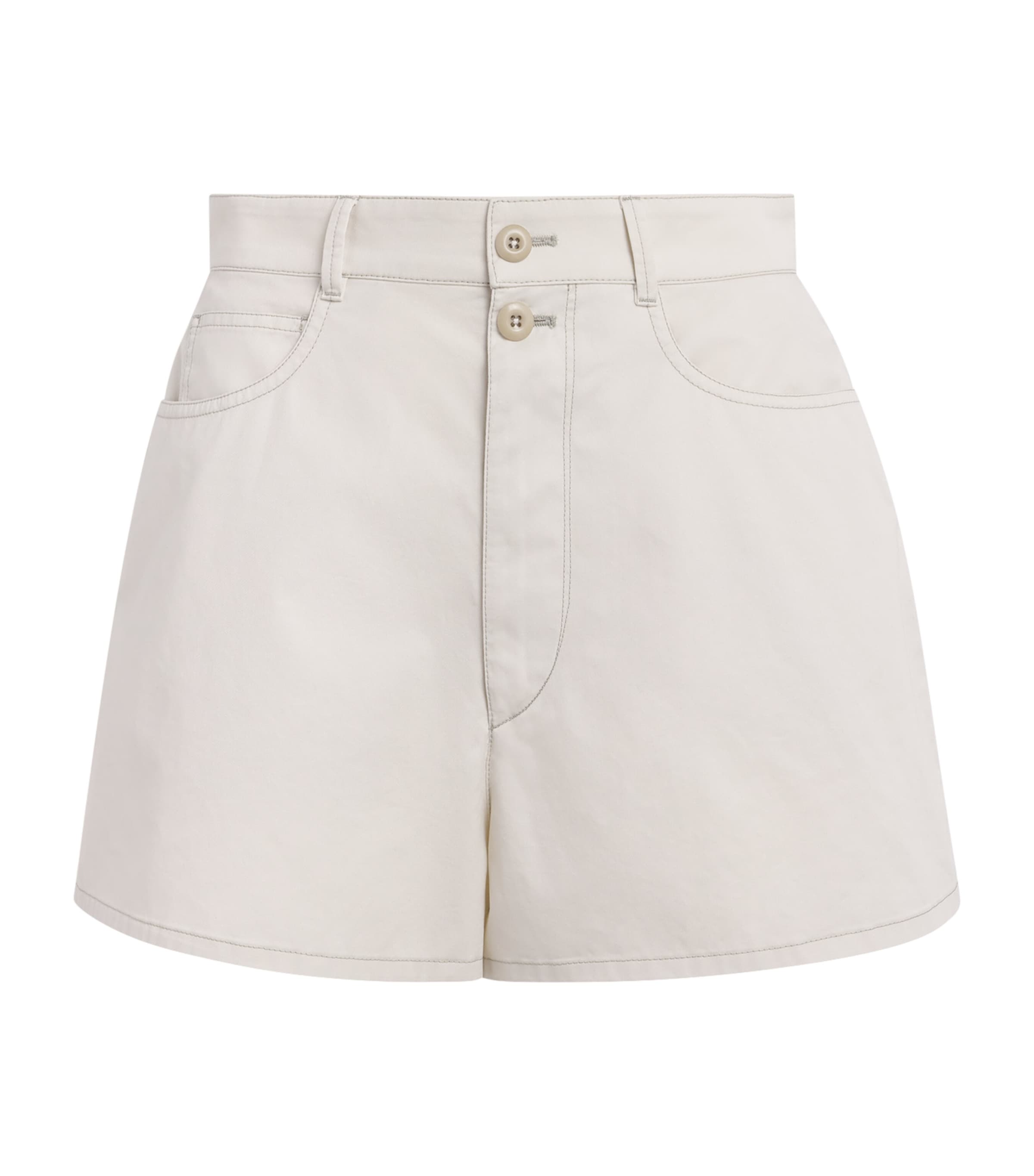 Lemaire Womens Cotton Twill Chino Shorts Rice Powder