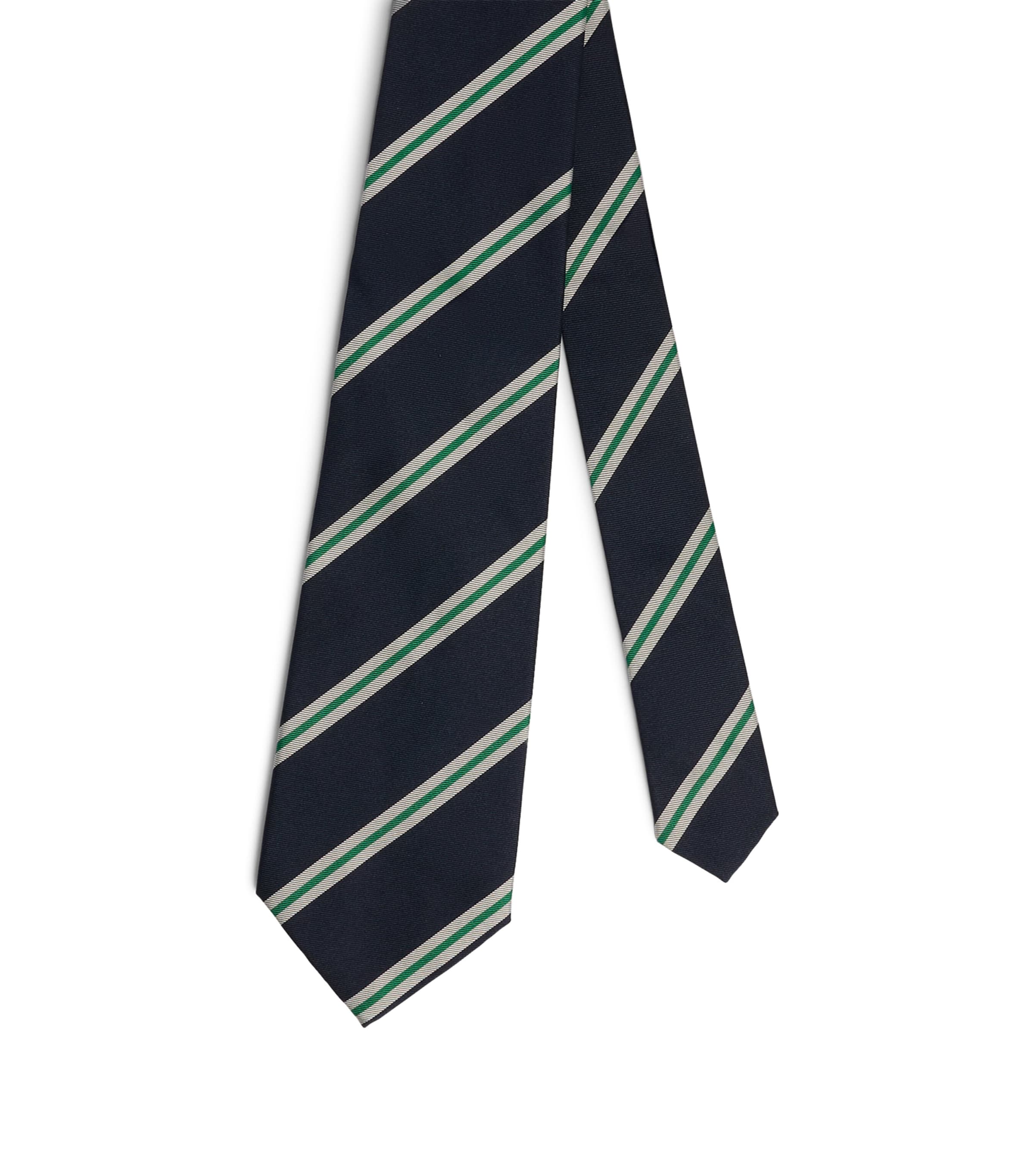 Dunhill Silk Grenadine Stripe Tie Green