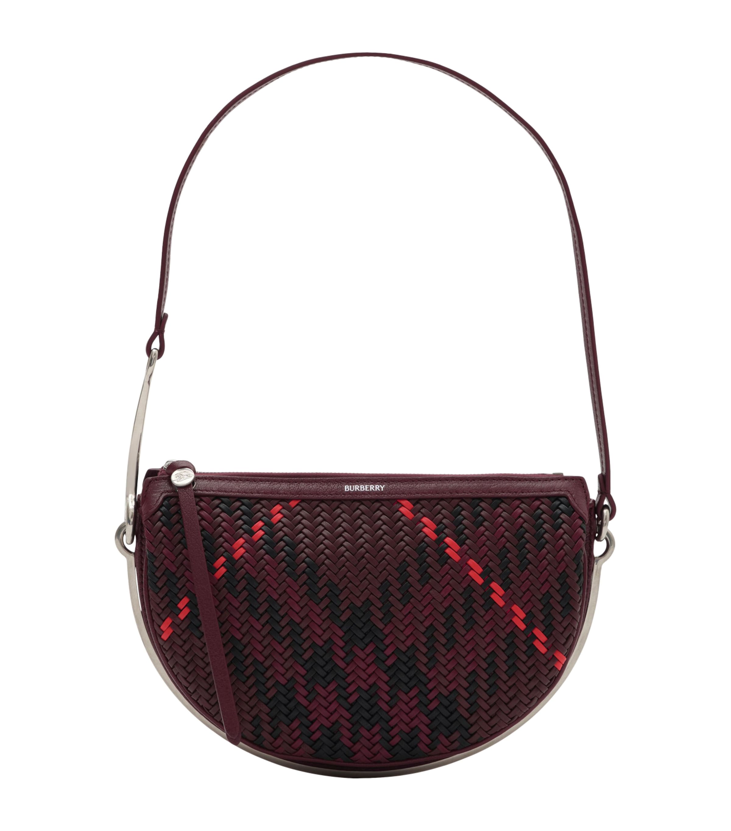 Burberry Small Woven Bridle Saddle Bag Rubus