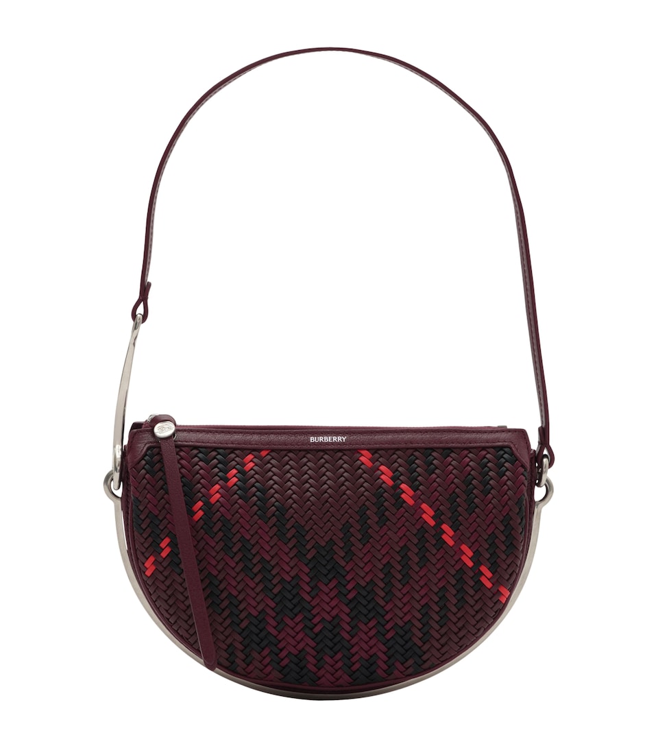 Burberry Small Woven Bridle Saddle Bag Rubus