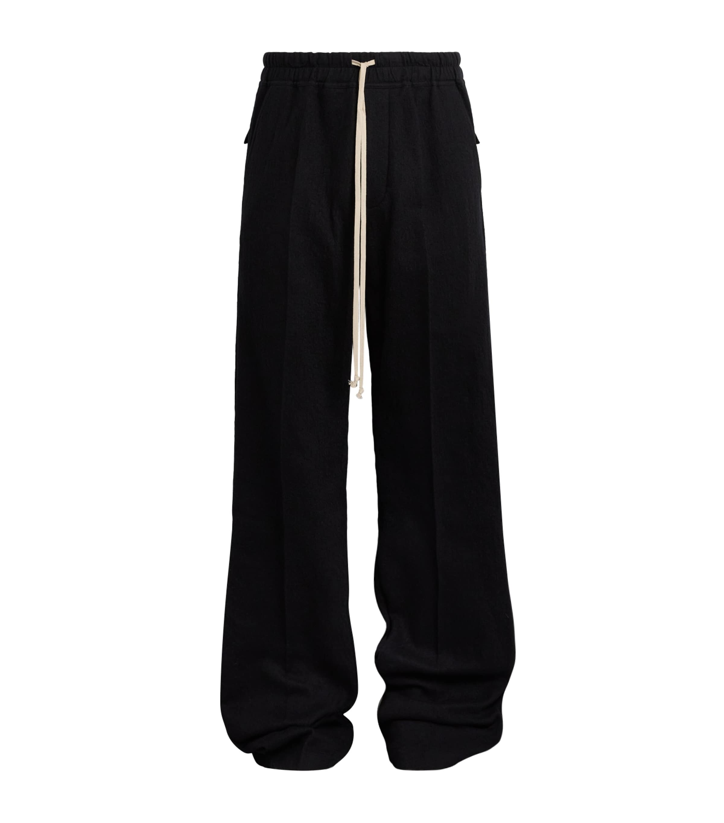 Rick Owens Mens Cotton-Wool Dietrich Sweatpants Black