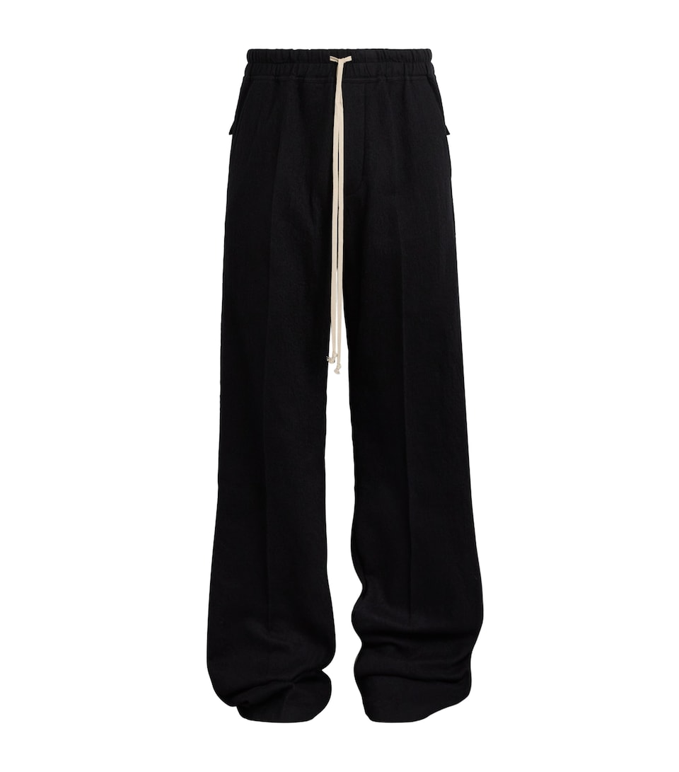 Rick Owens Mens Cotton-Wool Dietrich Sweatpants Black
