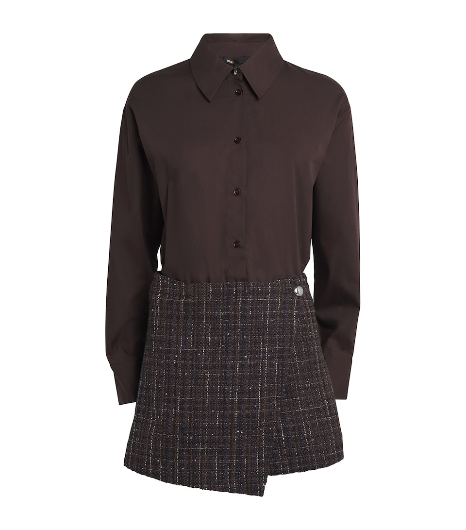 Layered Mini Shirt Dress