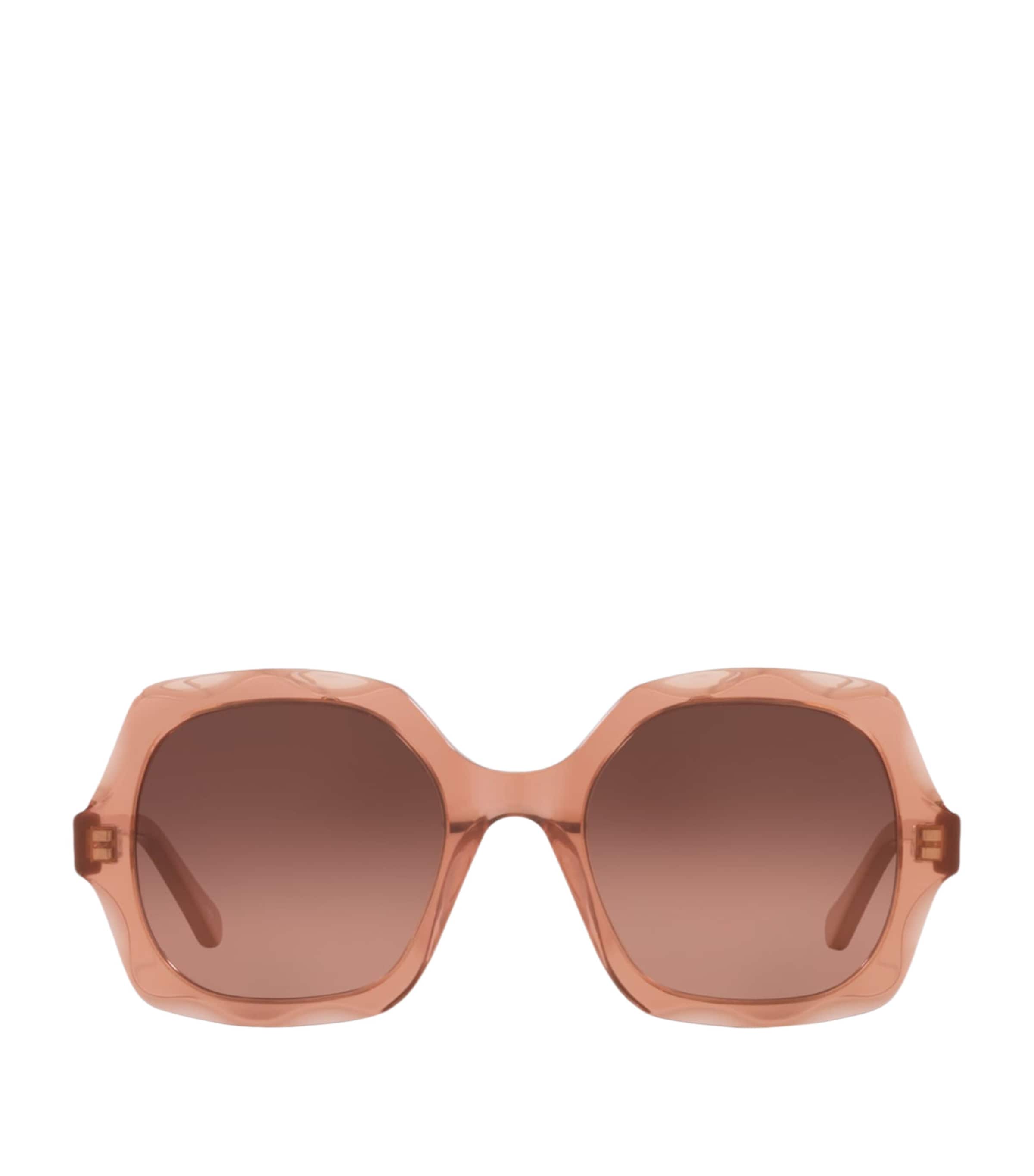 Chloé Acetate Olivia Rectangle Sunglasses Brown