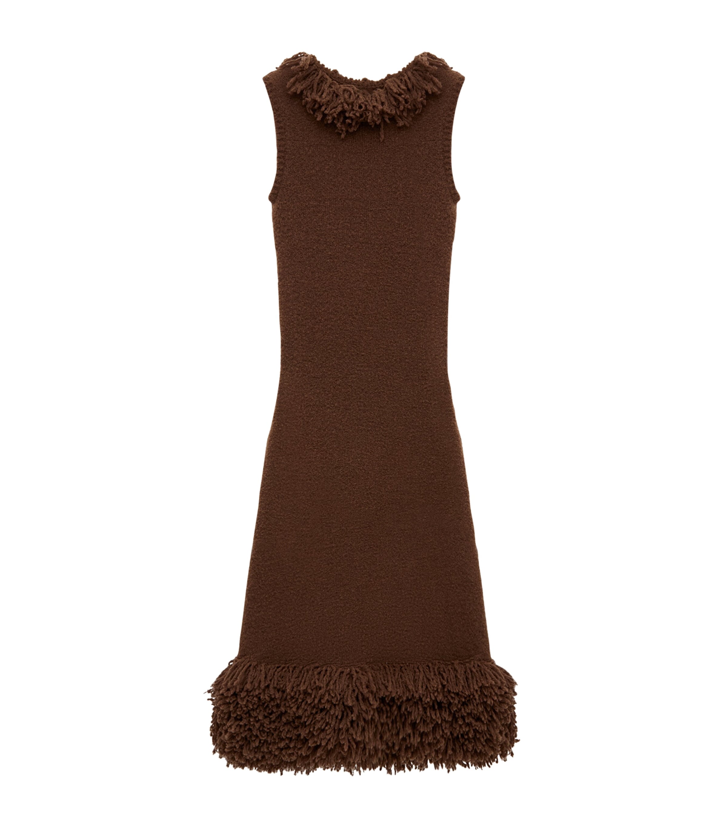 LOEWE Womens Wool-Blend Mini Dress Brown