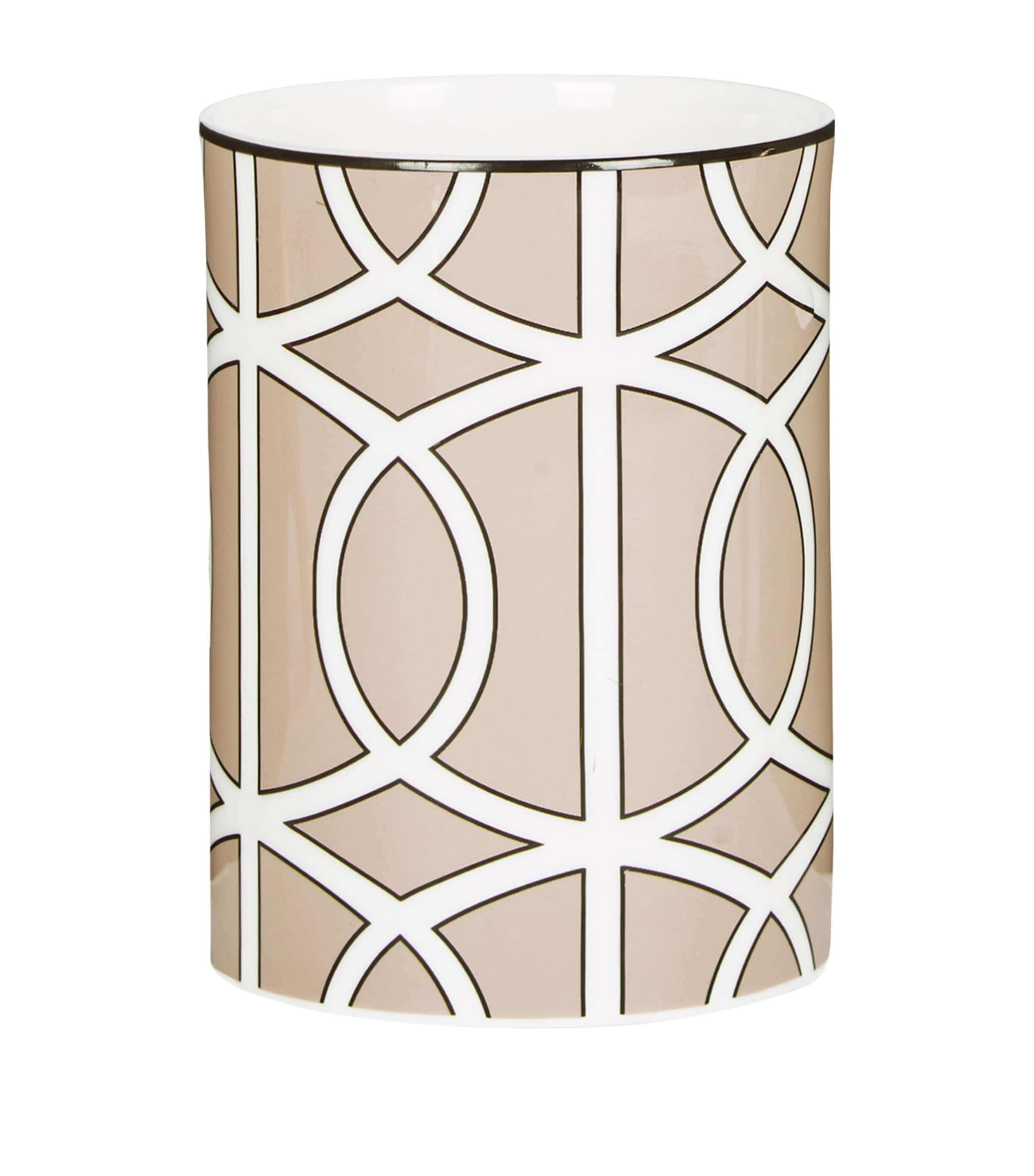 O.W.London Bone China Loop Vase (11.5cm) Truffle/white