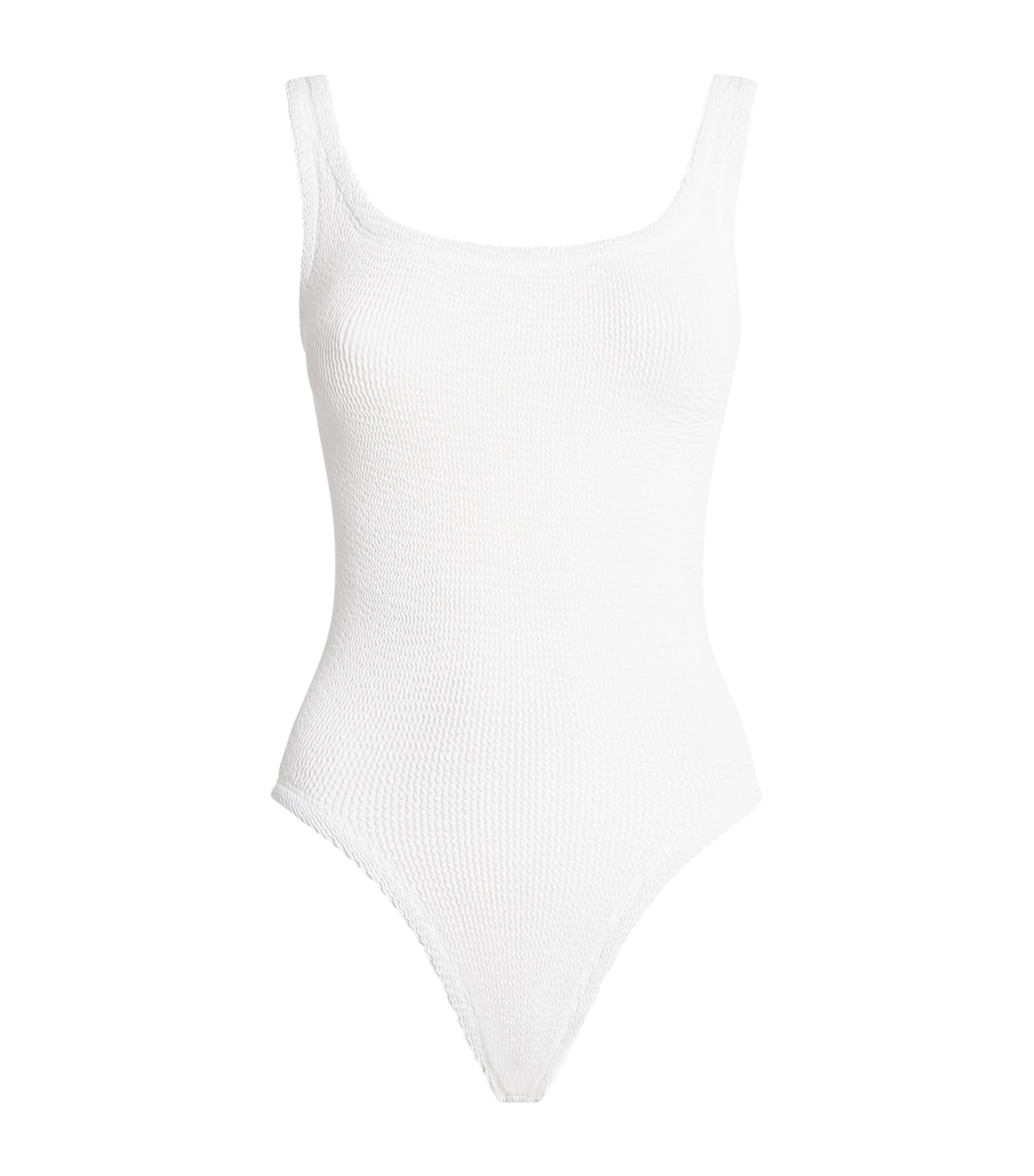 Hunza G Womens Square-Neck Swimsuit White