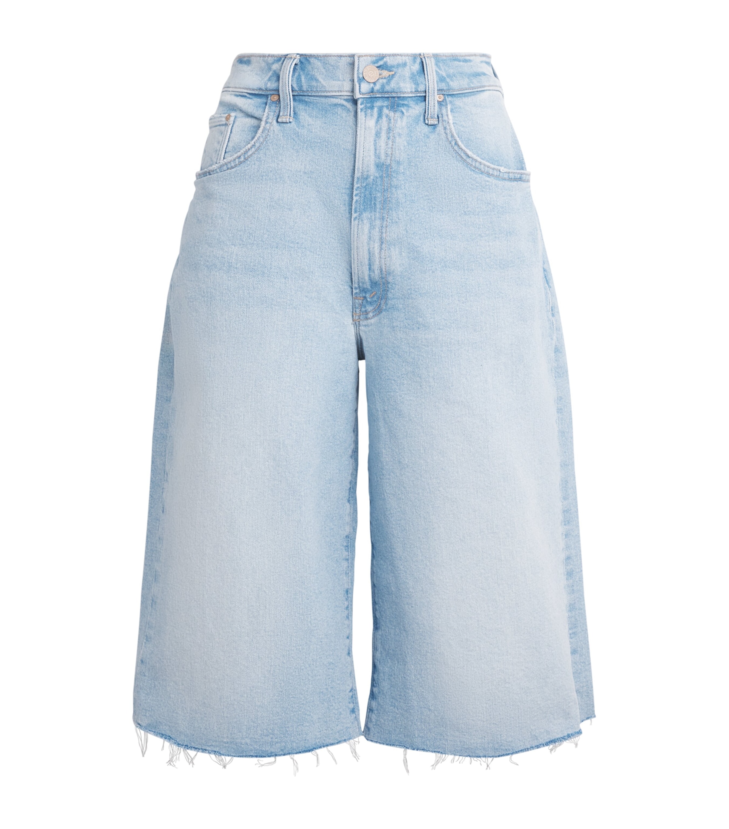 MOTHER Womens The Whole Lot Zip Fray Shorts Fringe Benefits