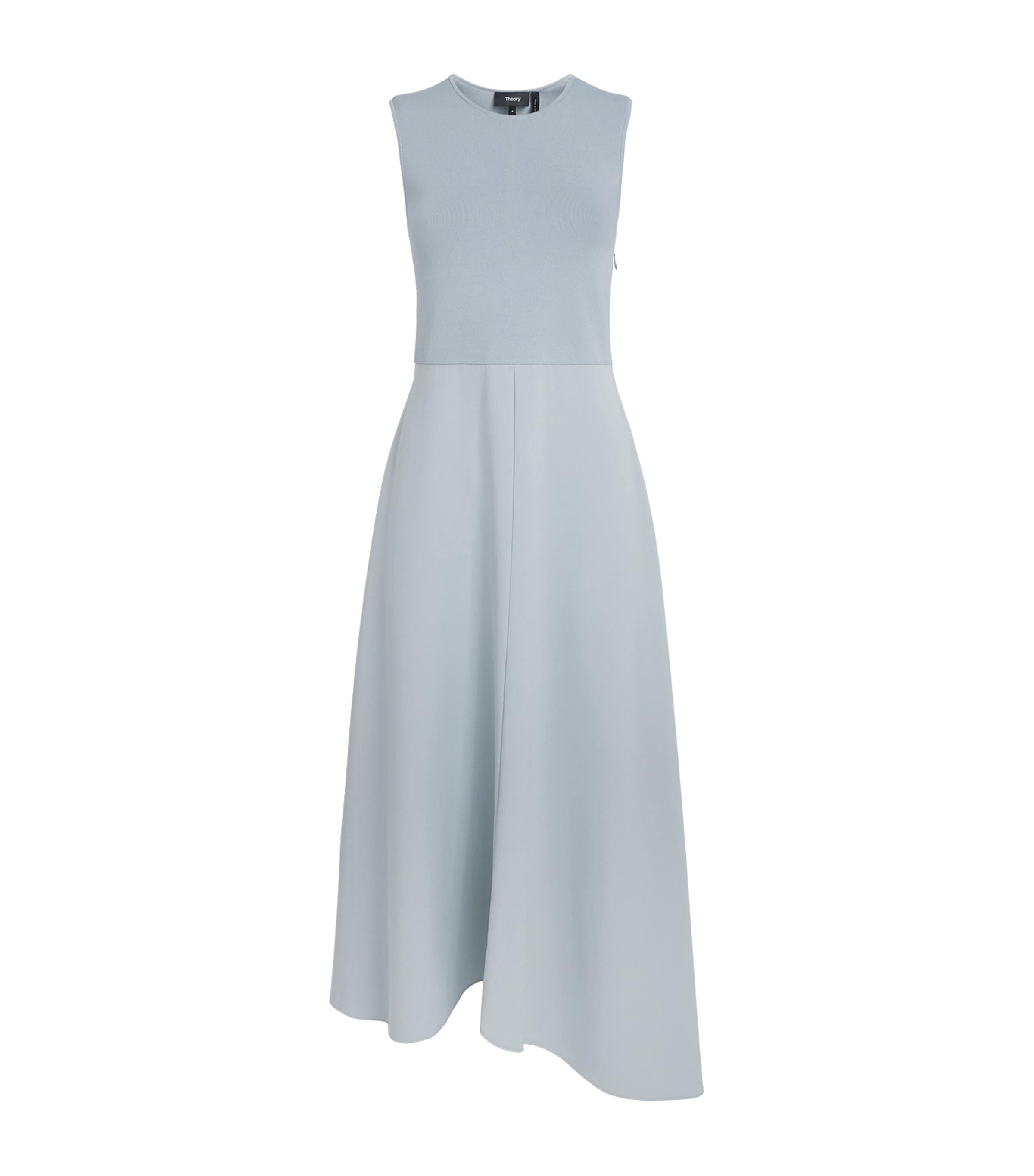 Theory Womens Knit-Satin Midi Dress Vfh Luna