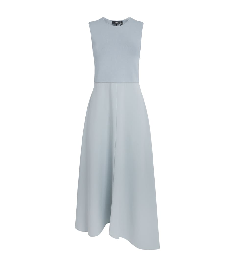 Theory Womens Knit-Satin Midi Dress Vfh Luna