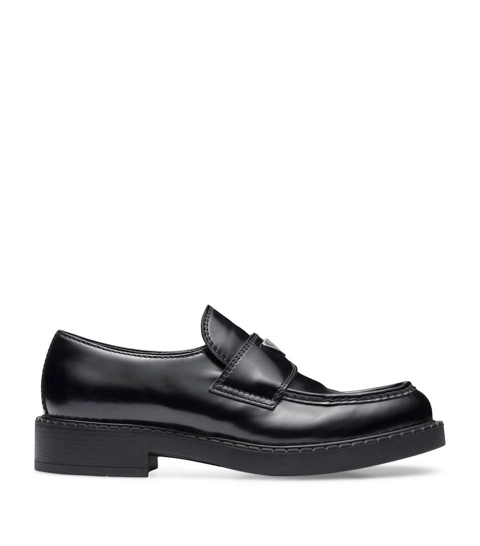 Prada Patent Leather Triangle Loafers