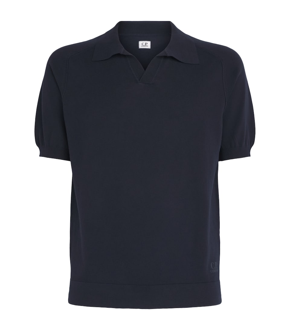 C.P. Company Mens Cotton Crepe Polo Shirt Total Eclipse