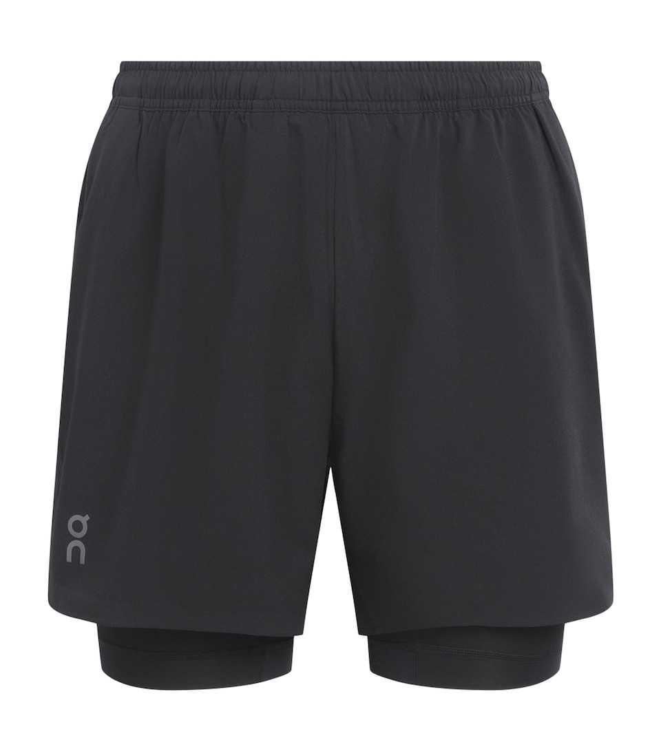 On Mens 2-In-1 Train Shorts Black