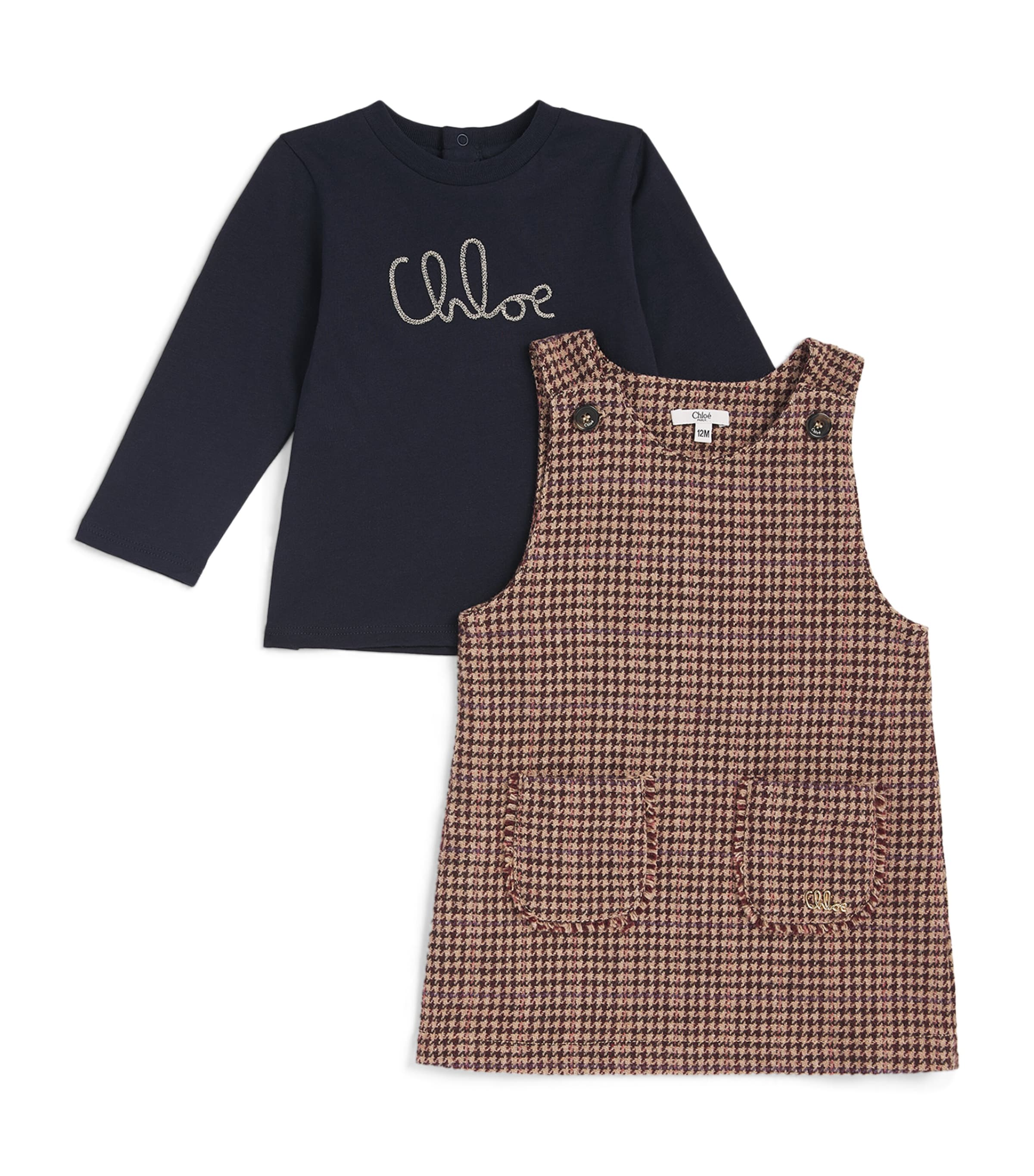 Chloé Kids T-Shirt and Dress Set (6 Months-3 Years) Stone Choc Vbr