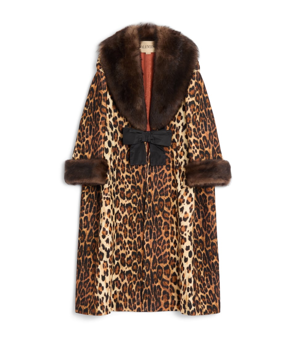 Wool Leopard Print Coat