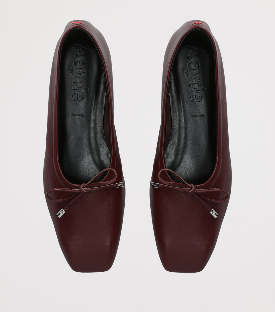 aeyde Leather Nomi Ballet Flats Wine