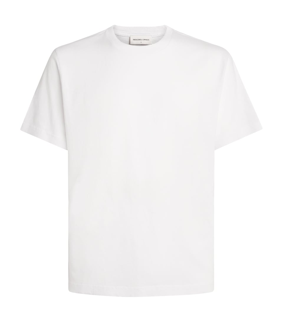 Frescobol Carioca Mens Cotton-Linen Dinis T-Shirt White