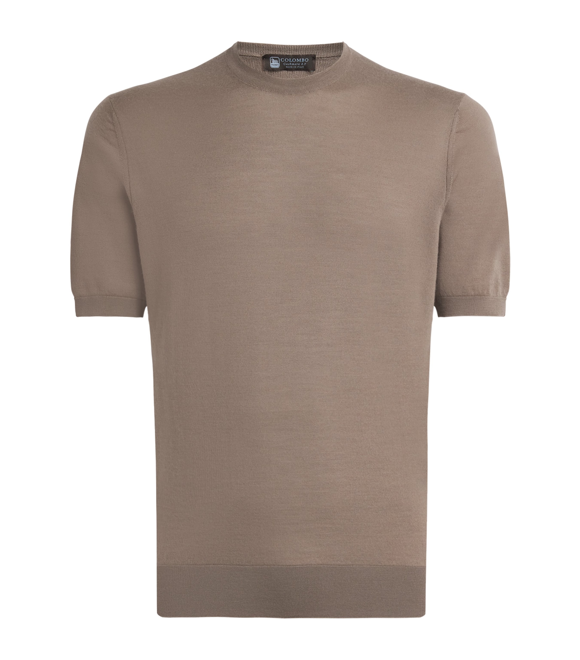 Colombo Mens Cashmere T-Shirt Brown