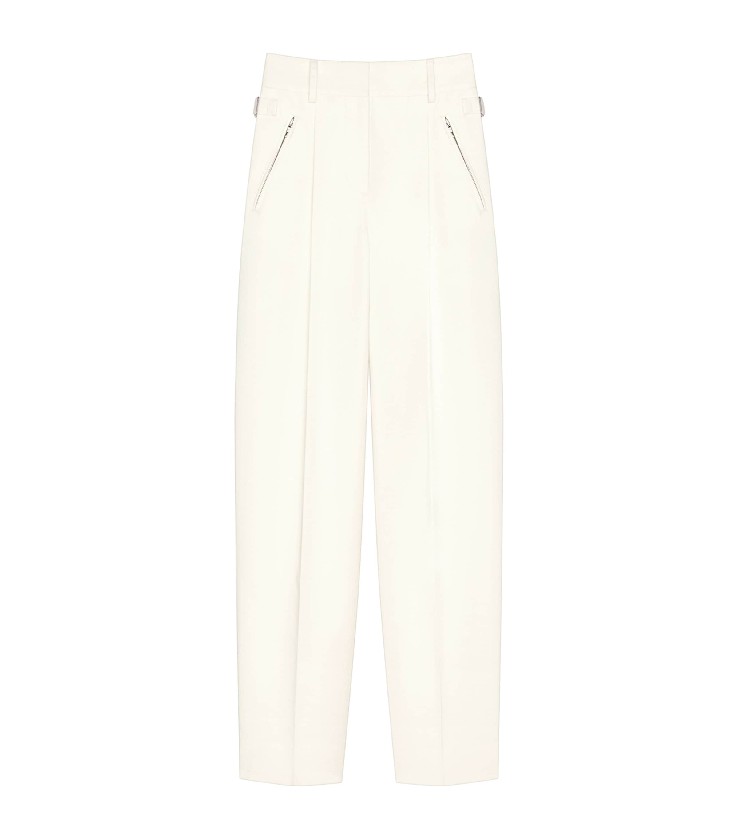 Cotton and Wool Pleated Trousers