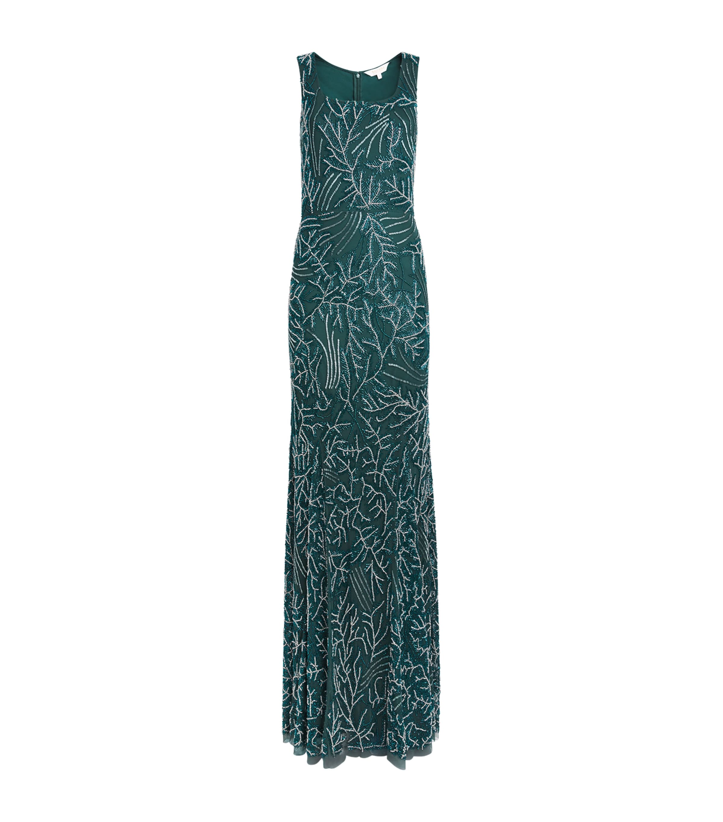 Raishma Womens Embellished Vienna Gown Emerald Green